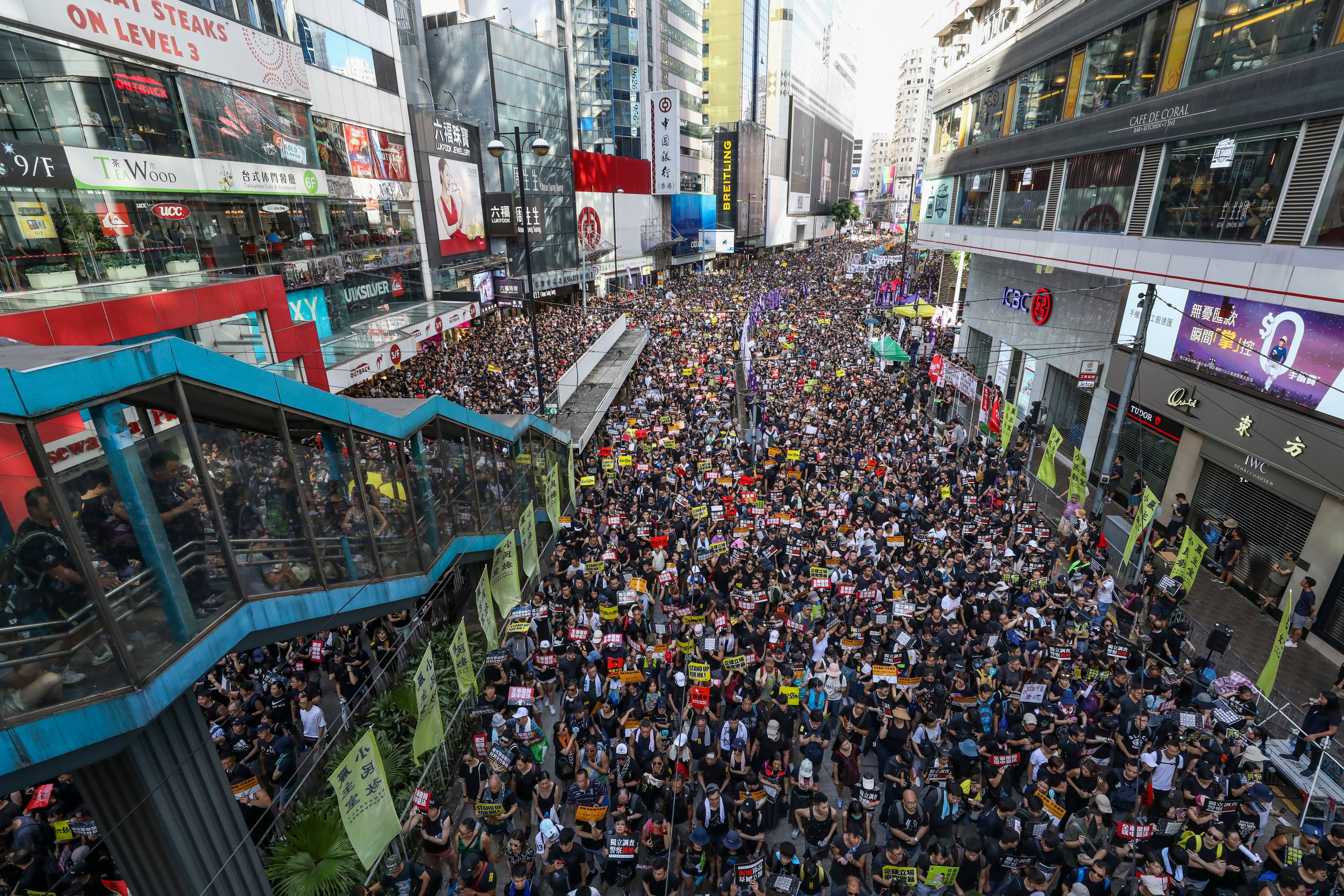 Protesters gather in 2019. A court on Wednesday ruled “Glory to Hong Kong” could be used to arouse anti-government and separatist sentiments. Photo: Dickson Lee
