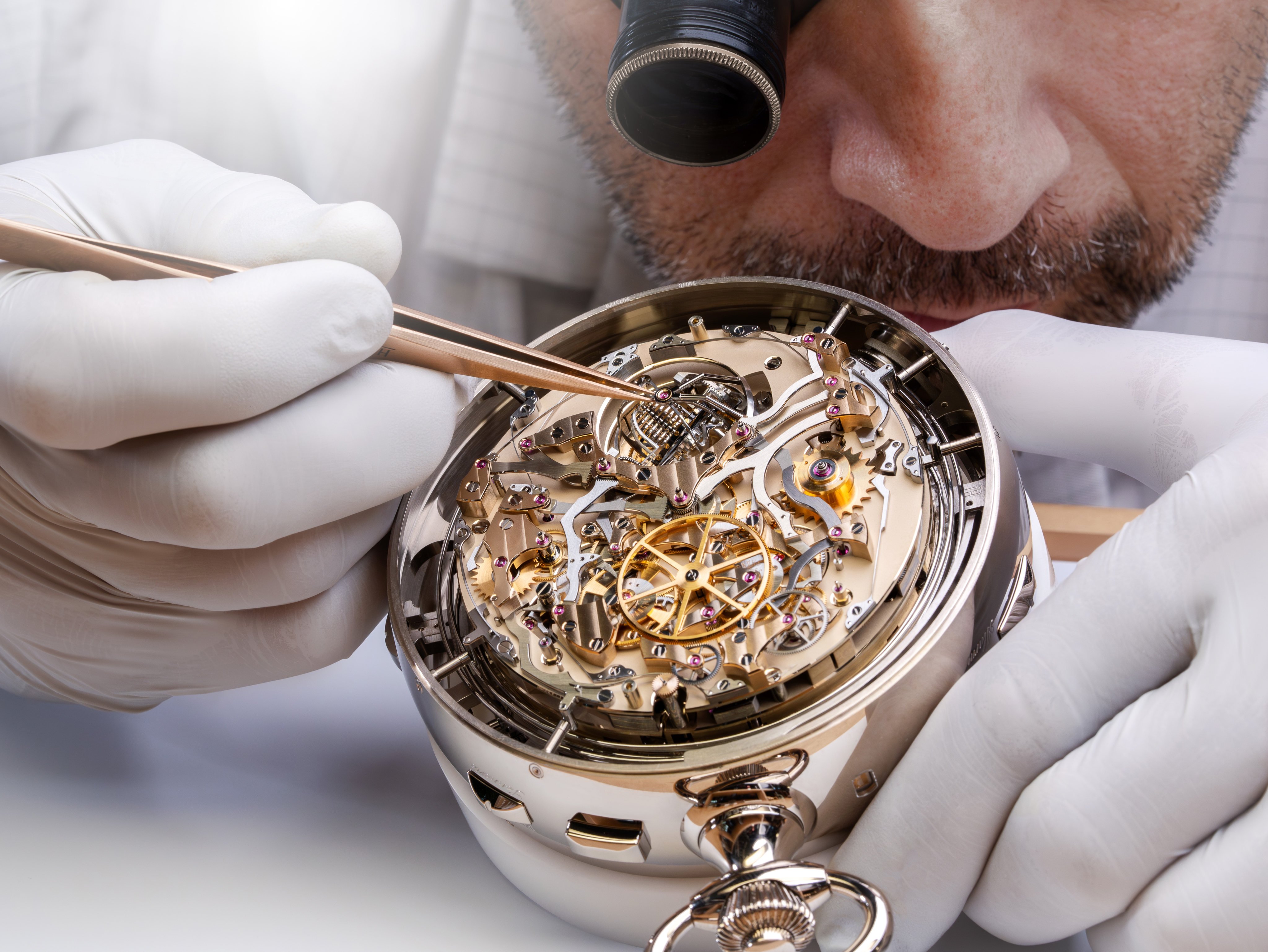 A watchmaker works on the Vacheron Constantin The Berkley Grand Complication. Photos: Handout