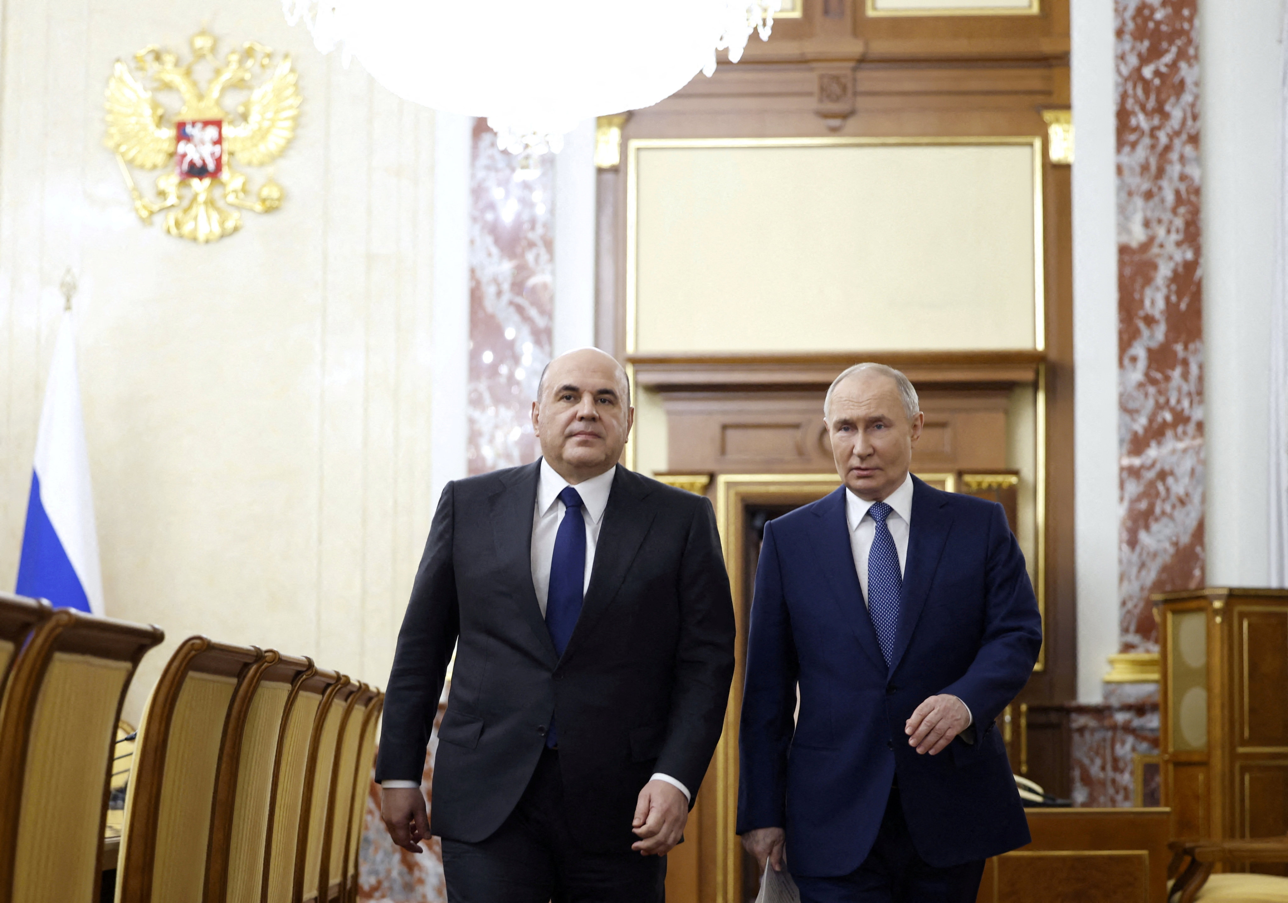 President Vladimir Putin has asked the Russian parliament to reappoint Mikhail Mishustin as prime minister. Photo: Sputnik via Reuters 
