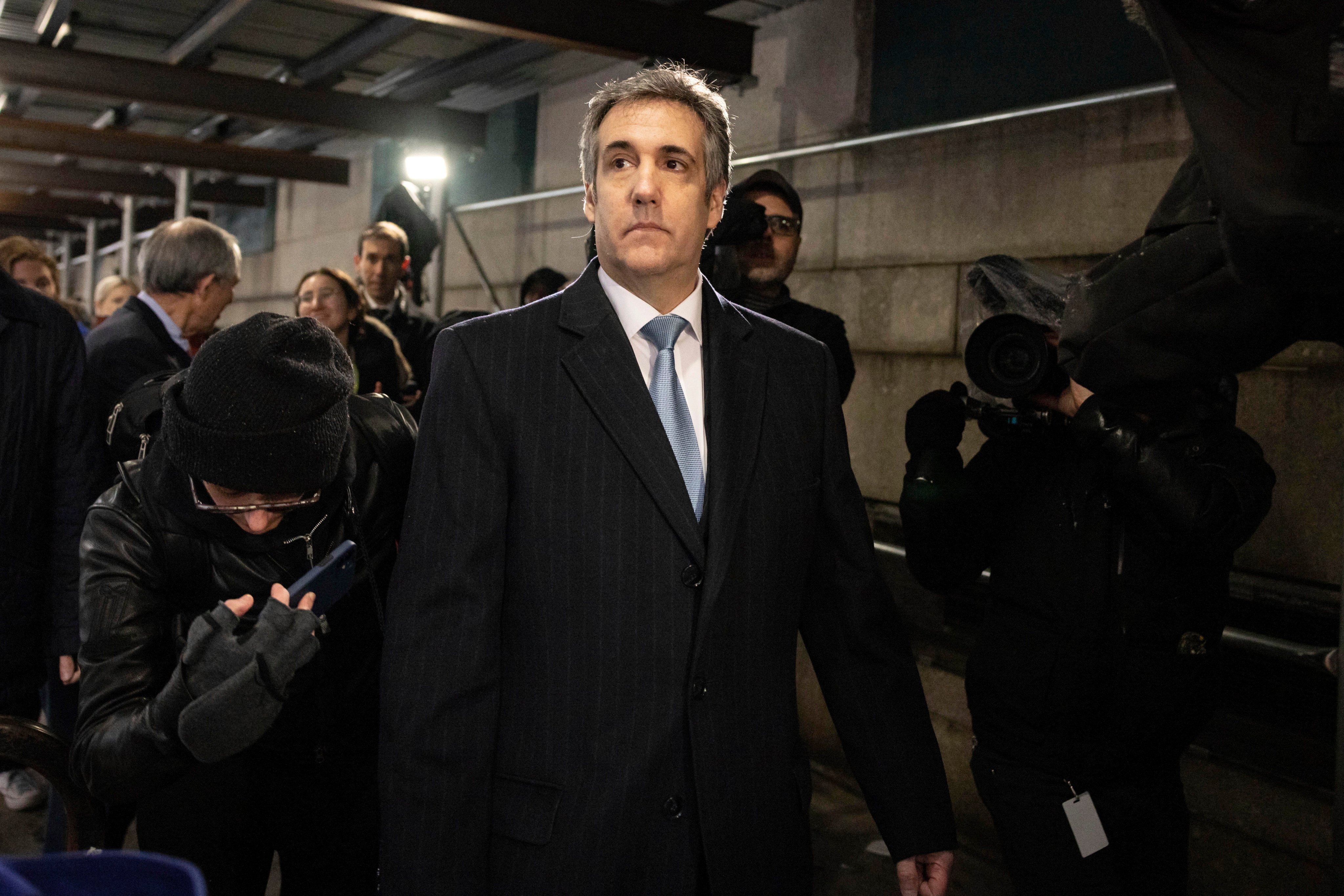 Michael Cohen leaves the District Attorney’s office after testifying before a grand jury in New York in March 2023. Photo: AP