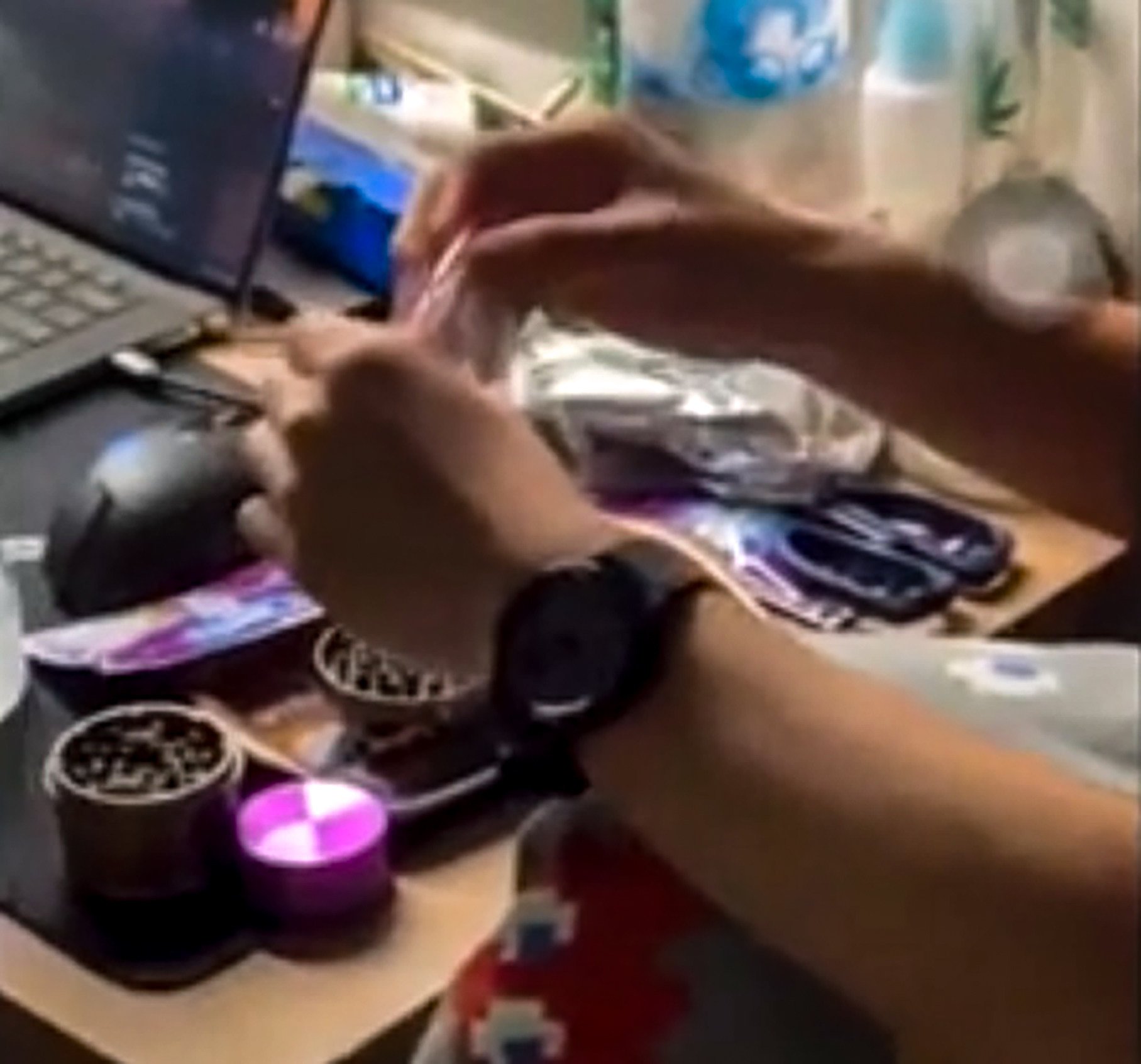 A screengrab of a video clip circulating on social media that appears to use a person using cannabis in a dorm room. Photo: HKUST Students’ Union Editorial Board