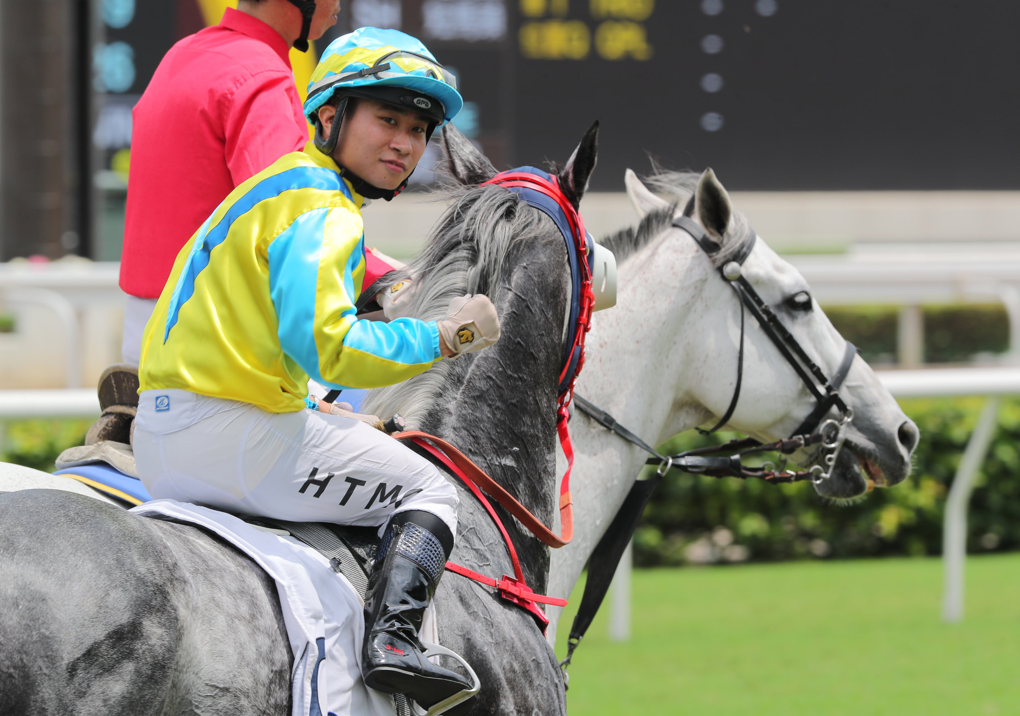 Dylan Mo celebrates Massive Action’s win on Saturday. Dylan Mo celebrates Massive Action’s win on Saturday.