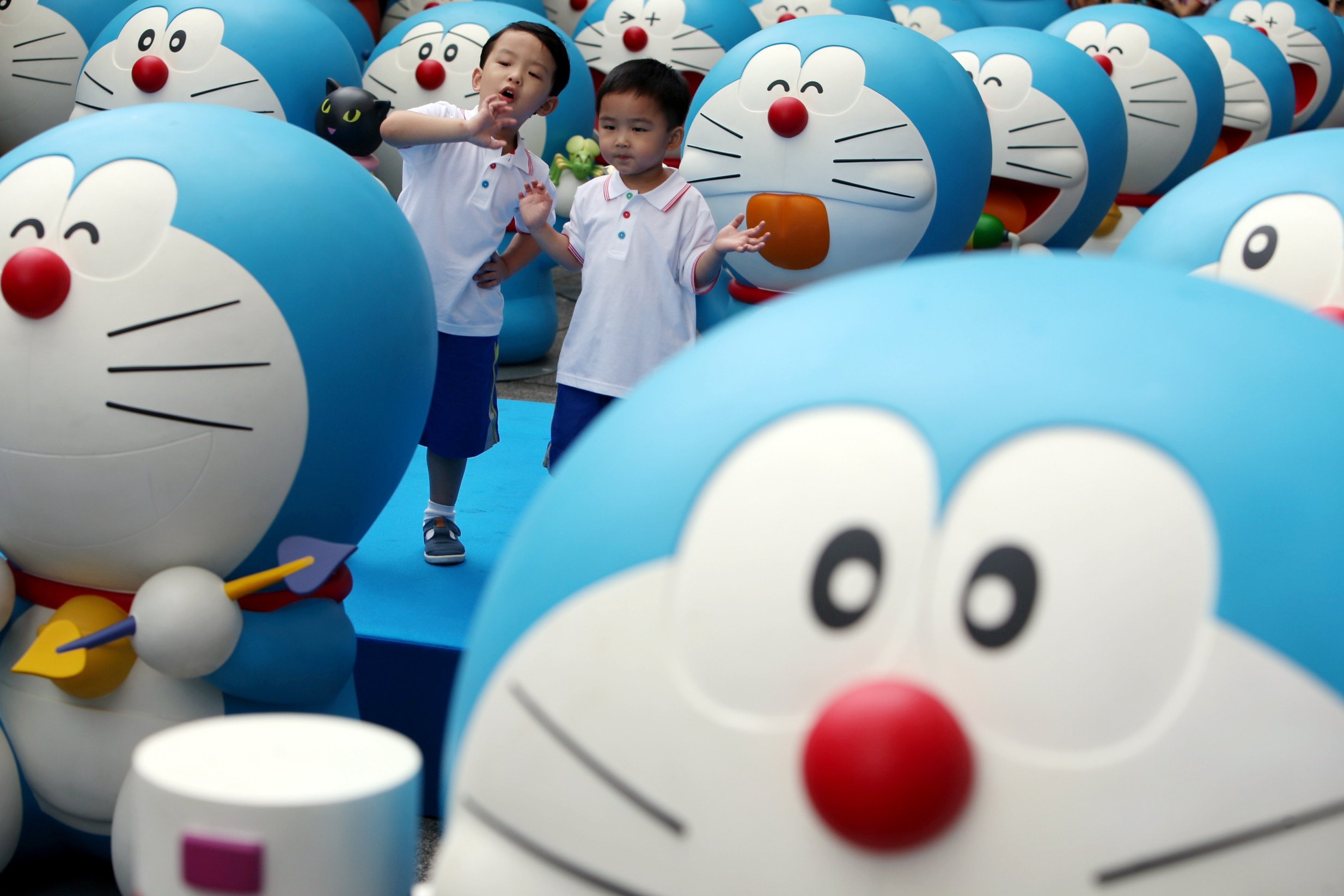 Doraemon models displayed in 2012 outside Harbour City in Tsim Sha Tsui. Photo: SCMP