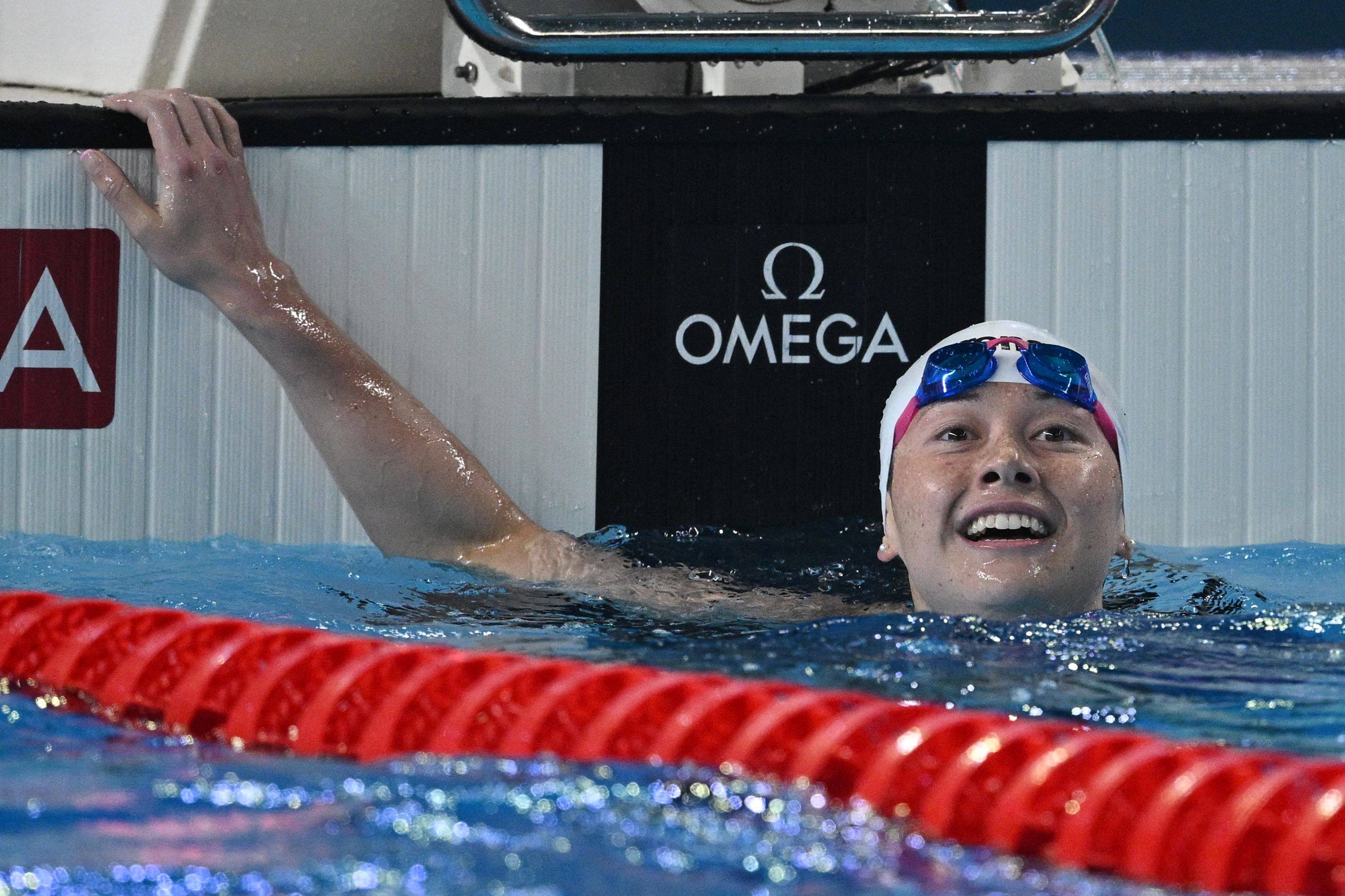 Siobhan Haughey had not swum the 800m freestyle before Saturday. Photo: AFP