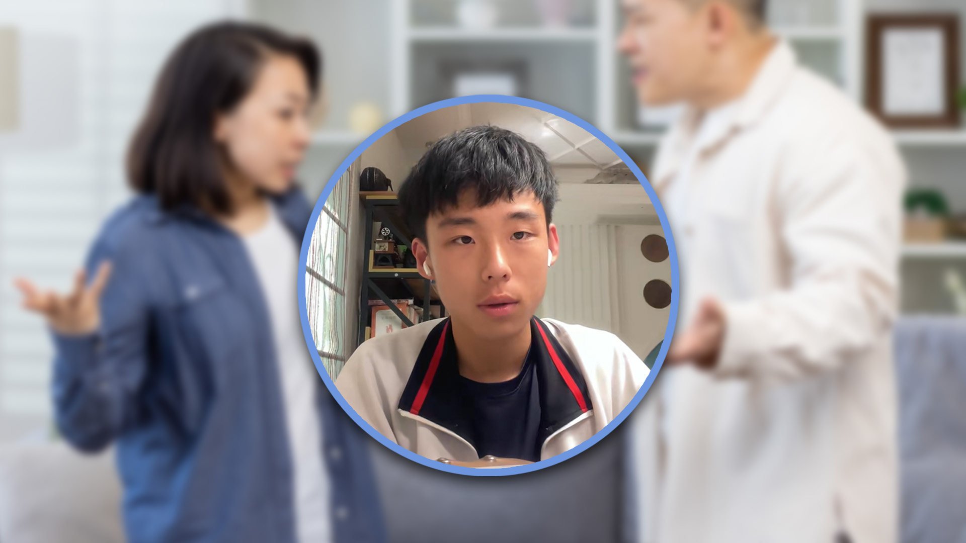 A Chinese teen boy urged his father to improve his attitude as a husband following a disagreement with his mother, sparking meaningful conversations about family harmony through his video. Photo: SCMP composite/Shutterstock/Douyin
