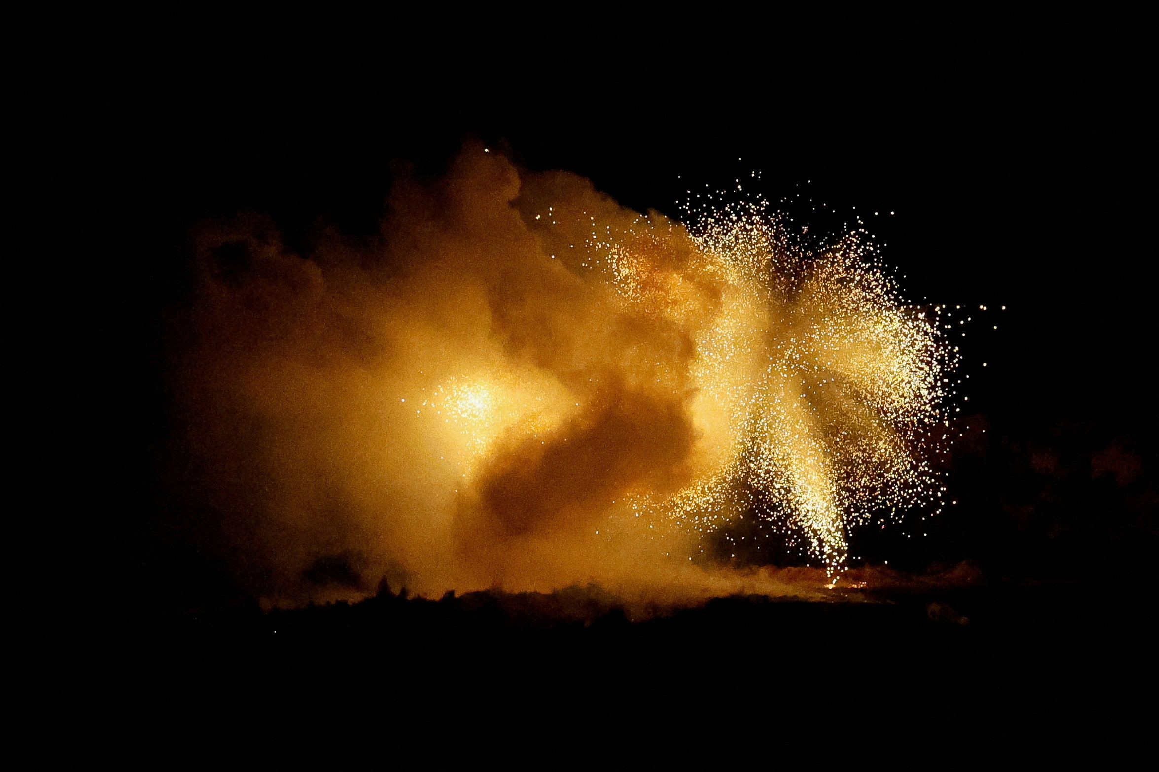 An explosion is seen over Gaza on Saturday. The UN says 1.4 million people have been sheltering in Rafah. Photo: Reuters