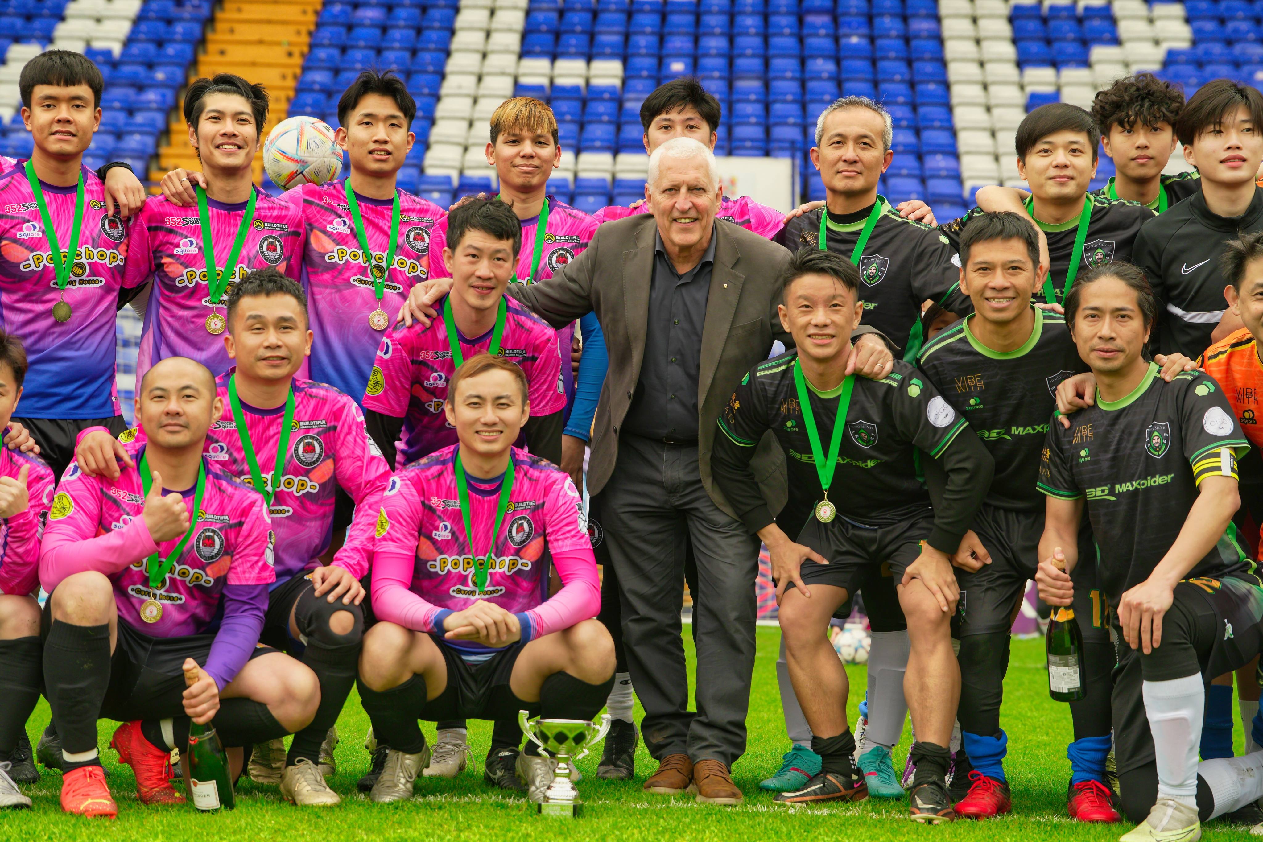 Tranmere Rovers owner Mark Palios with some of the players involved in the Hong Kong Cup. Photo: Handout
