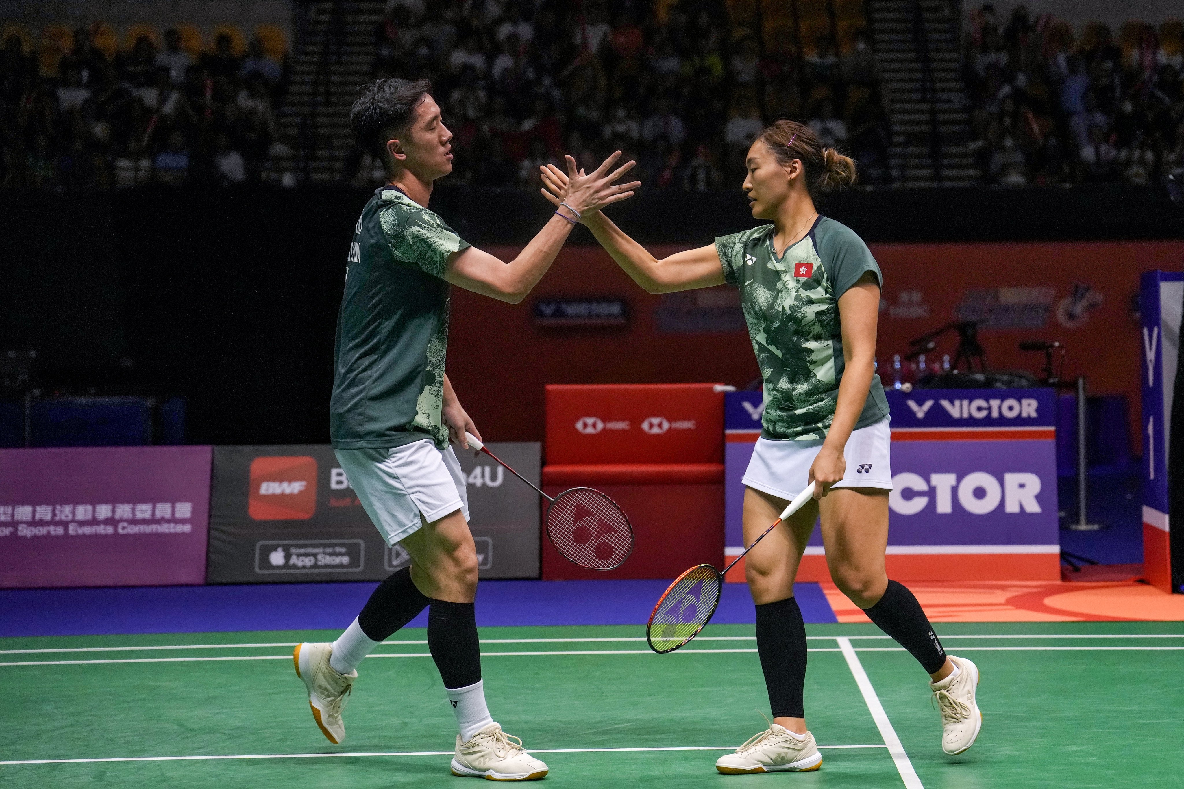 Tang Chun-Man (left) and Tse Ying-suet will compete in the mixed doubles at the Paris Olympics. Photo: Elson Li