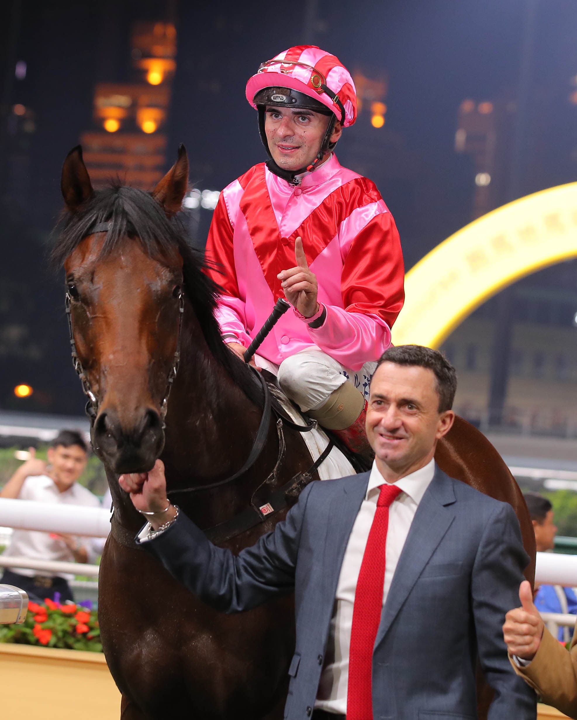 Andrea Atzeni has picked up the handy ride on Our Lucky Glory at Happy Valley on Wednesday night. Photos: Kenneth Chan