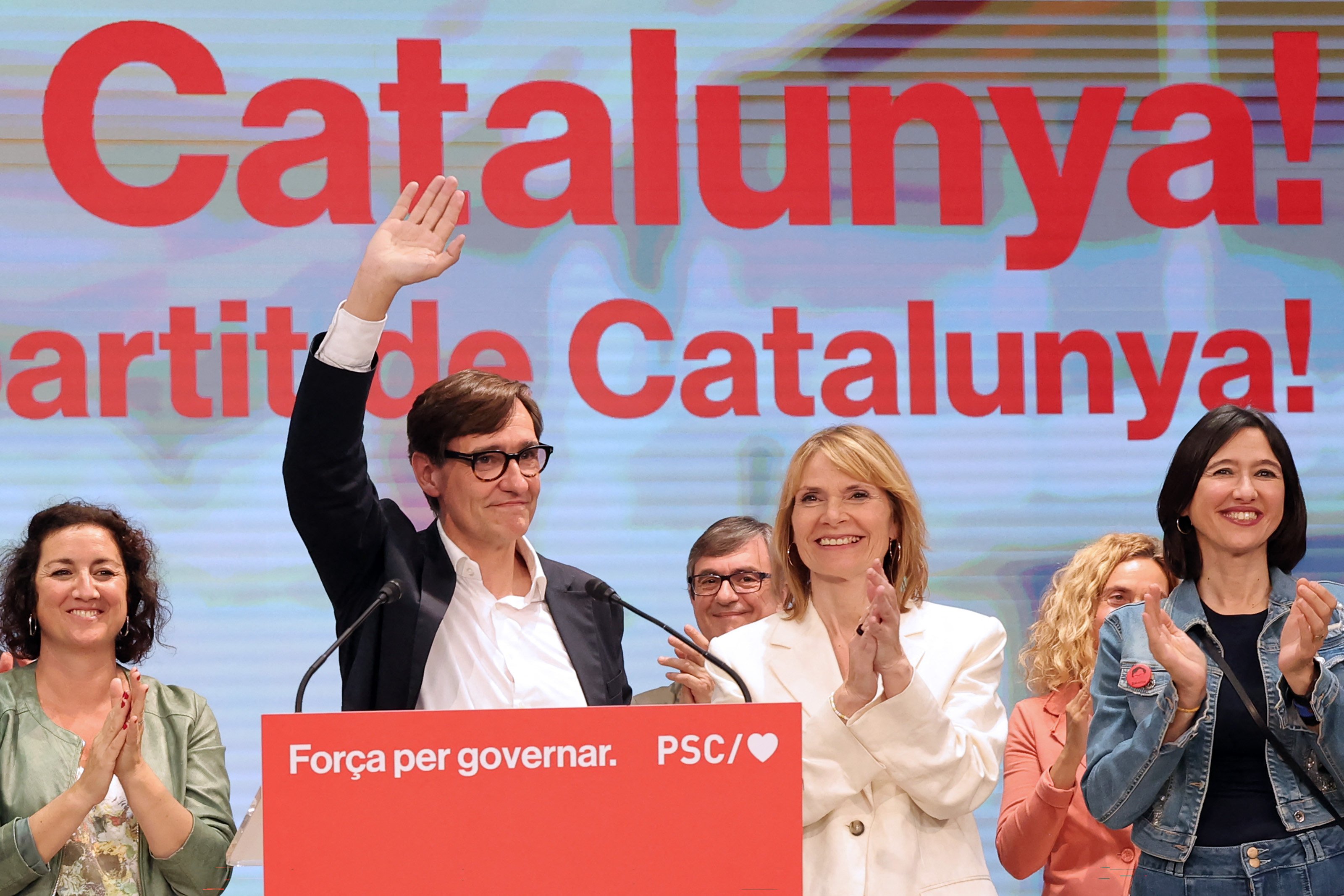 The Socialists led by former health minister Salvador Illa savoured their best result in Catalan. Photo: AFP