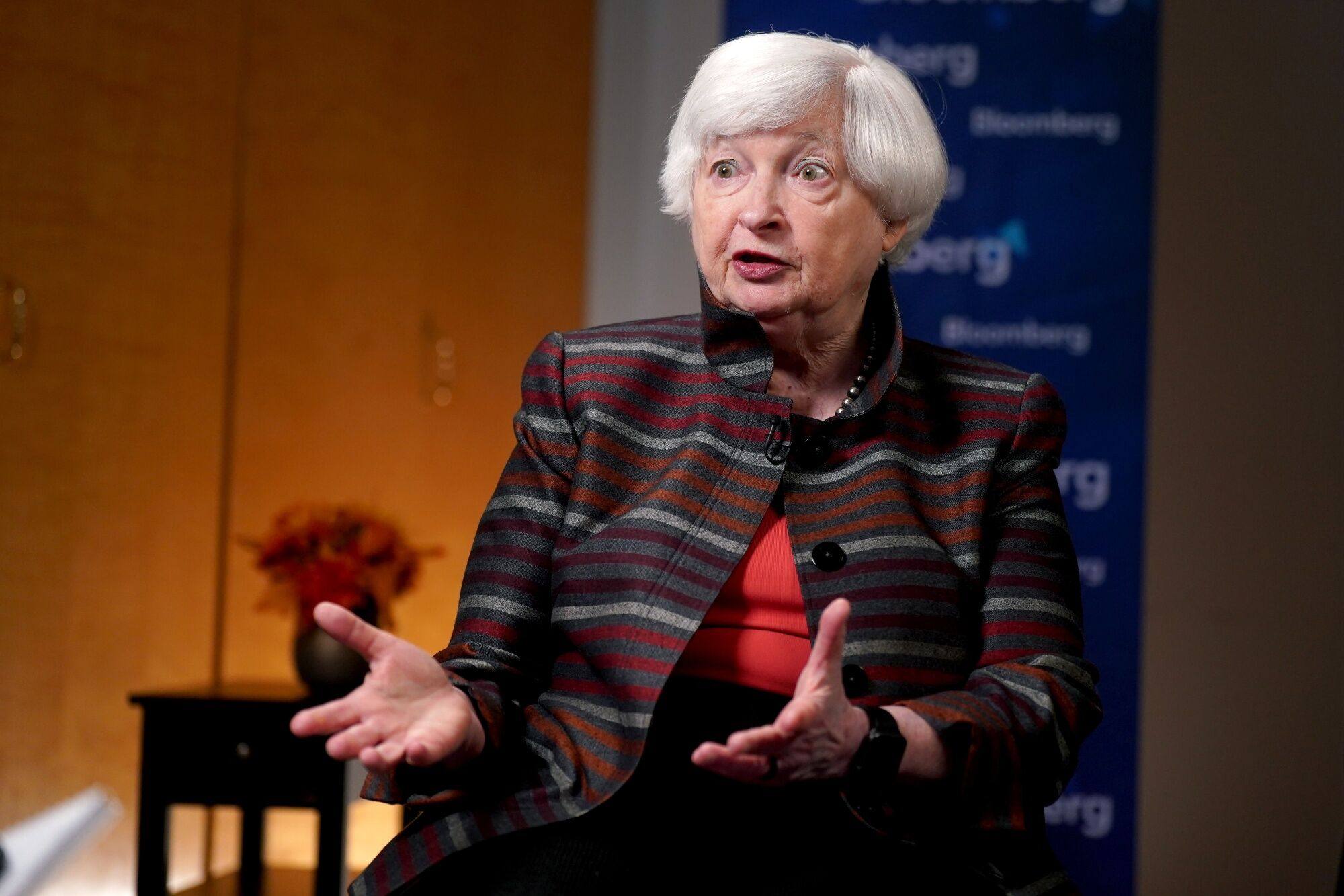 Treasury Secretary Janet Yellen on Monday. Photo: Bloomberg