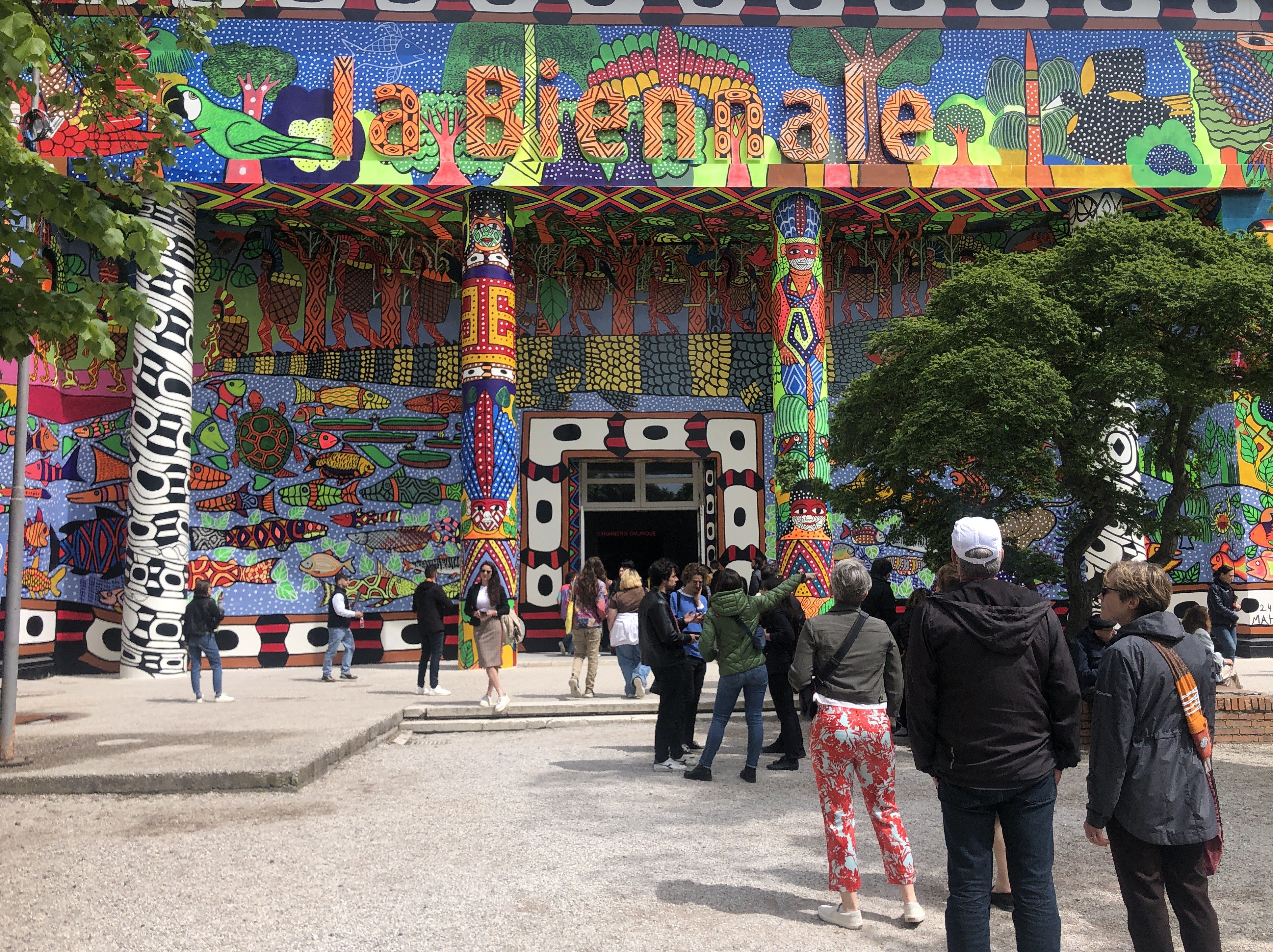 Visitors at the Central Pavilion of the Giardini section of the Venice Biennale. Photo: Enid Tsui