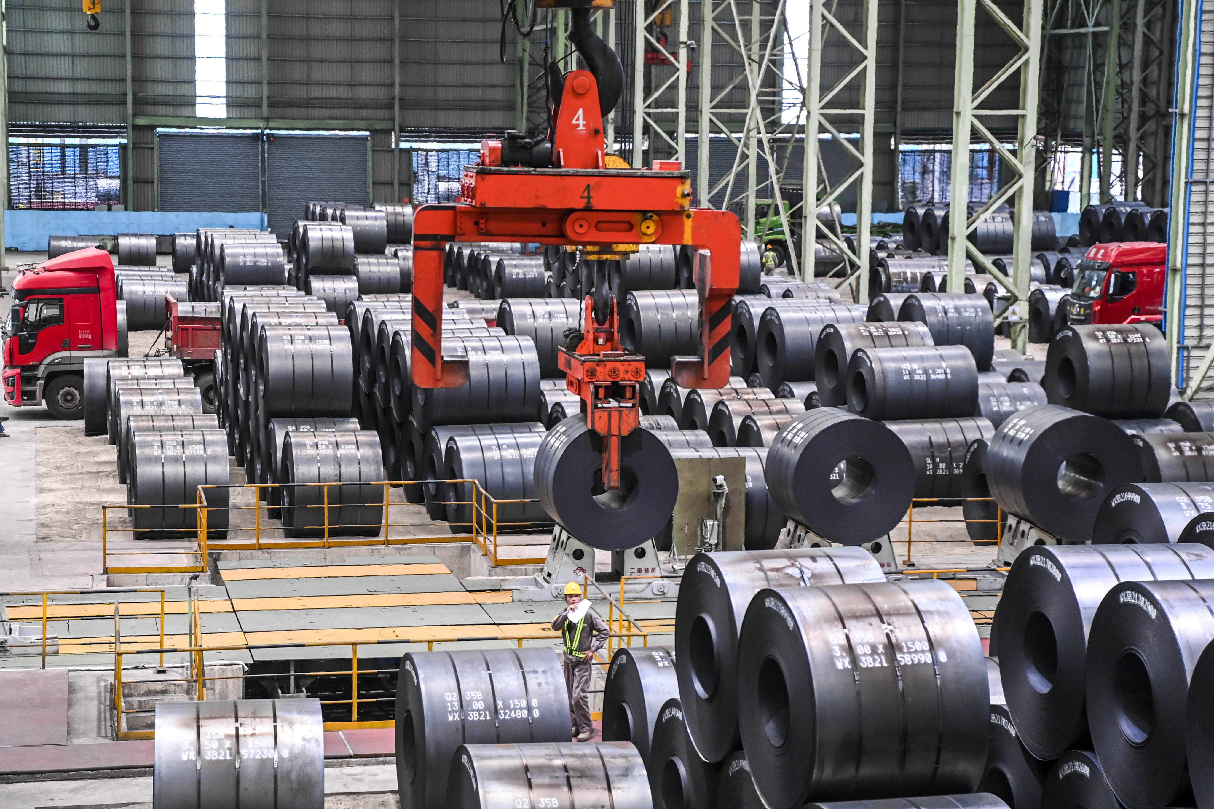 Steel coils are pictured in an iron and steel plant in China’s Guangxi Zhuang Autonomous Region. Photo: Xinhua