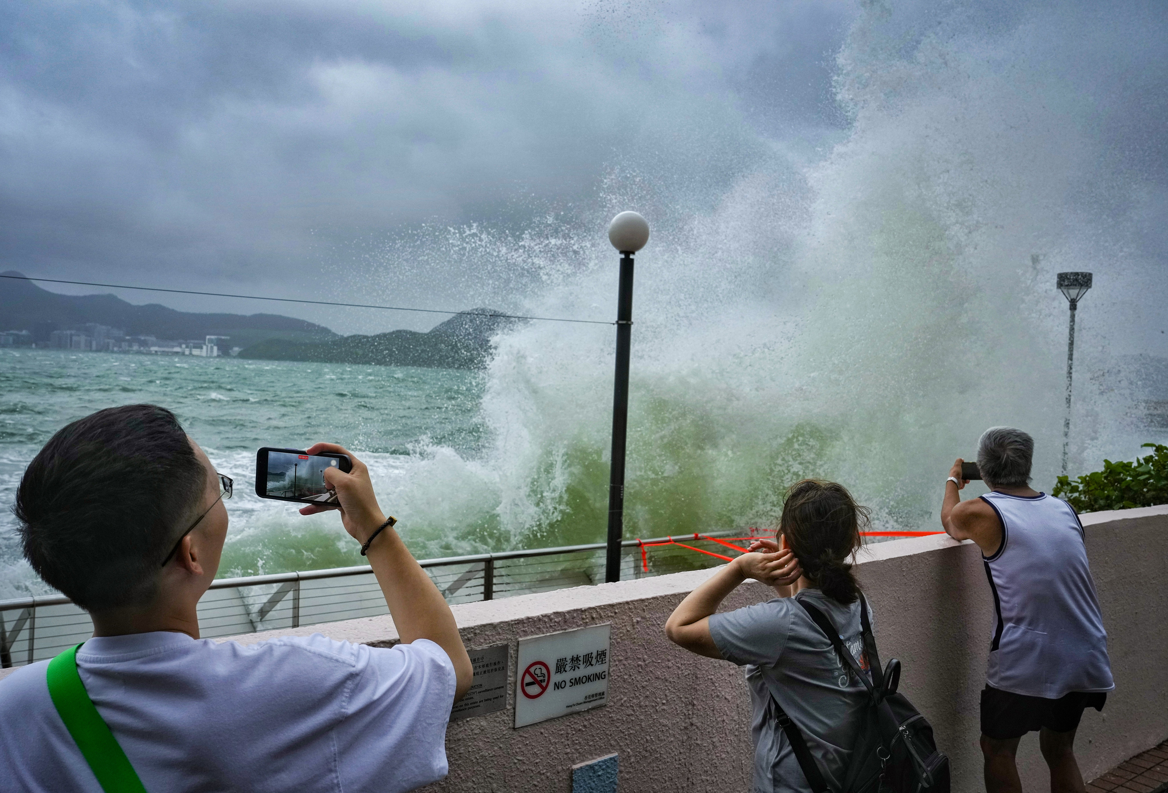 Waves crash at the Heng Fa Chuen waterfront last year. Photo: Elson Li