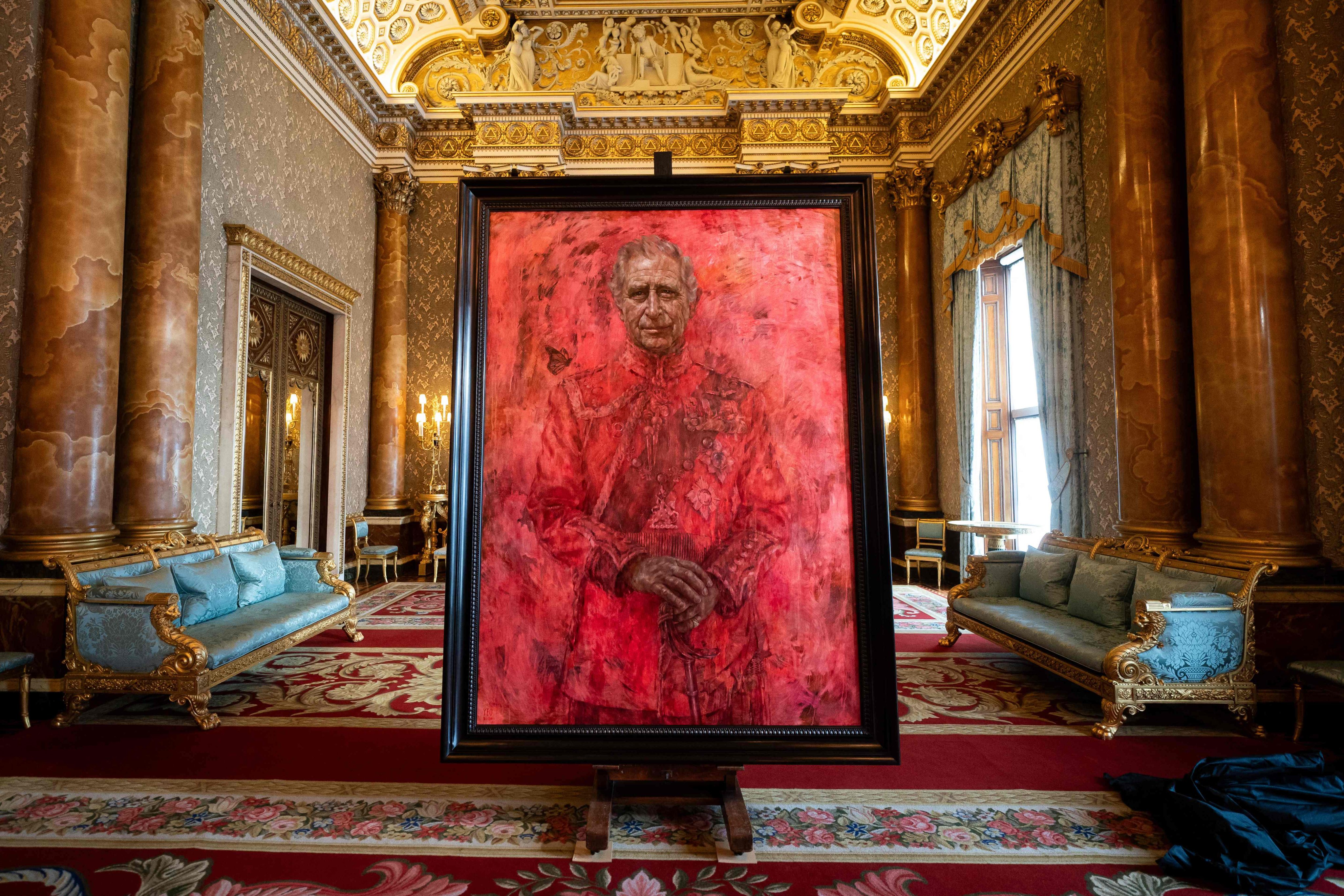 An official portrait of King Charles, painted by artist Jonathan Yeo. Photo: AFP