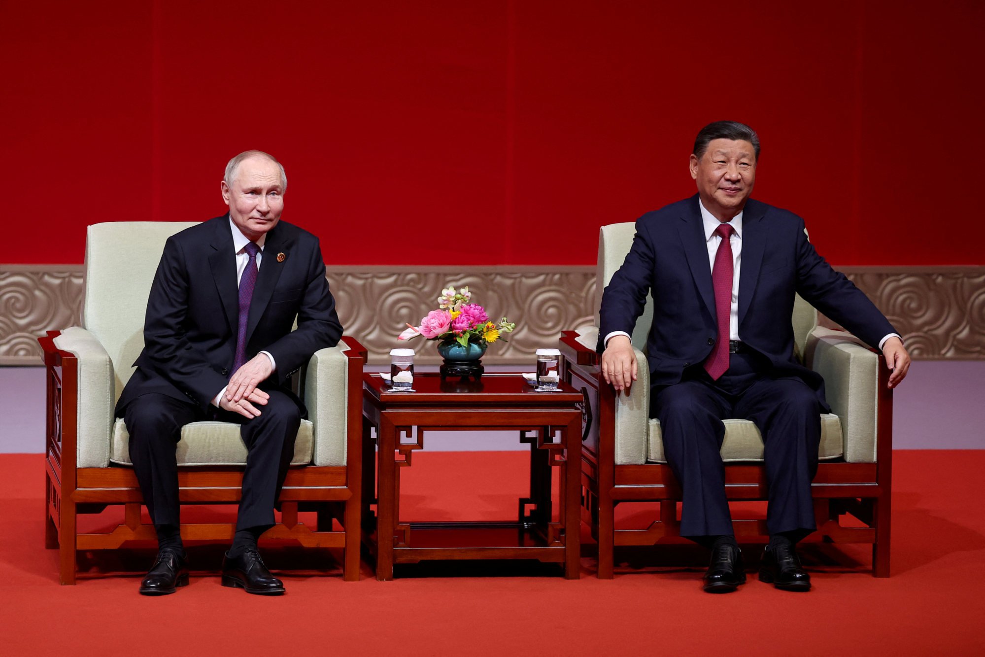 Putin and Xi at the gala event in Beijing celebrating the 75th anniversary of China-Russia relations on Thursday. Photo: Sputnik via Reuters