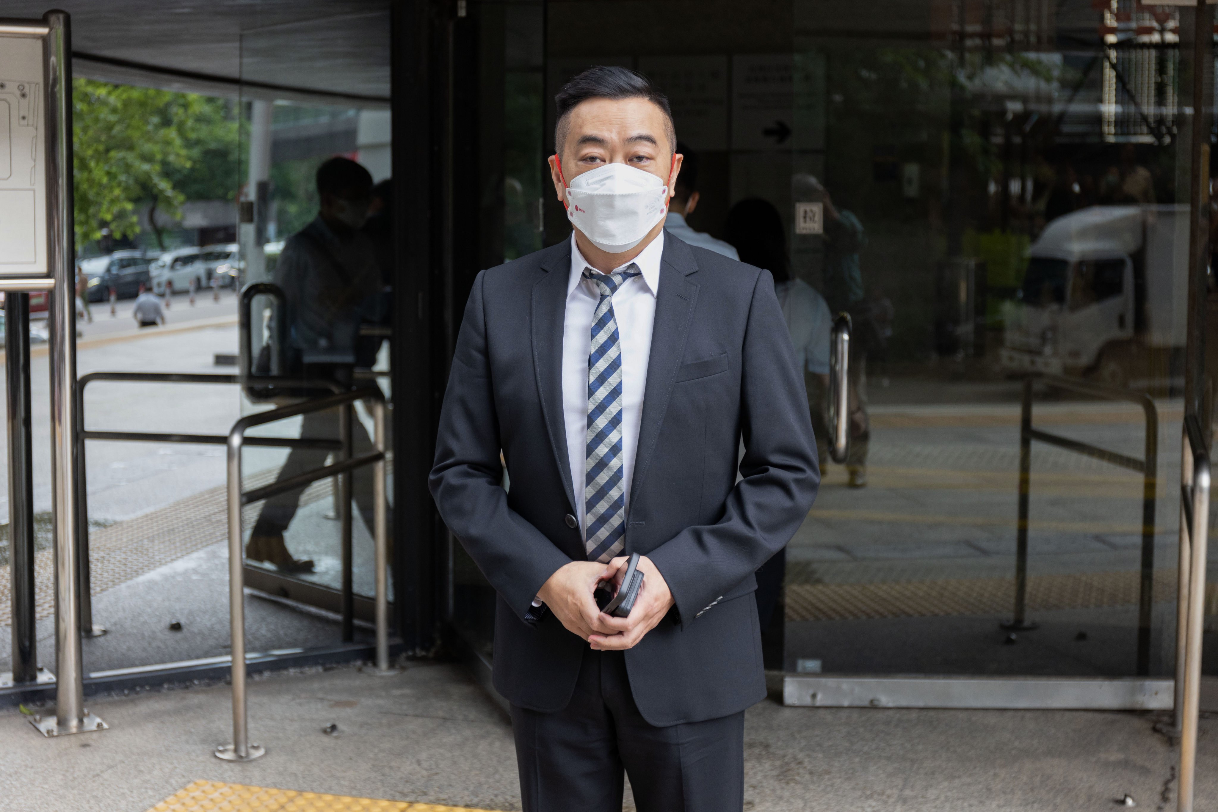 Superintendent Harbour Chan outside court last year. The mortgages were for a luxury house at Seaview Villas in Tai Po and a flat at Coastal Skyline in Tung Chung. Photo: Brian Wong