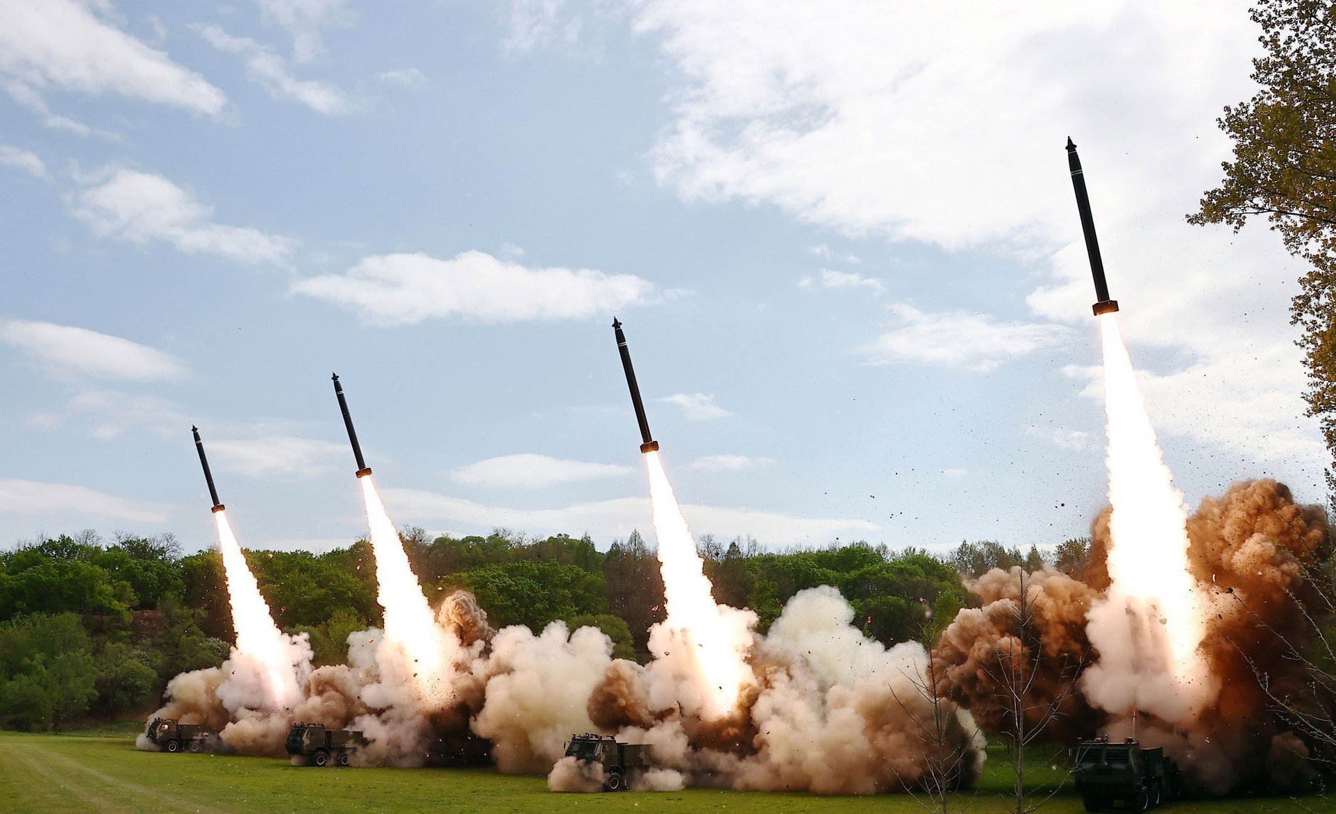 North Korea conducts a missile drill at an undisclosed location. Photo: KCNA/KNS/dpa