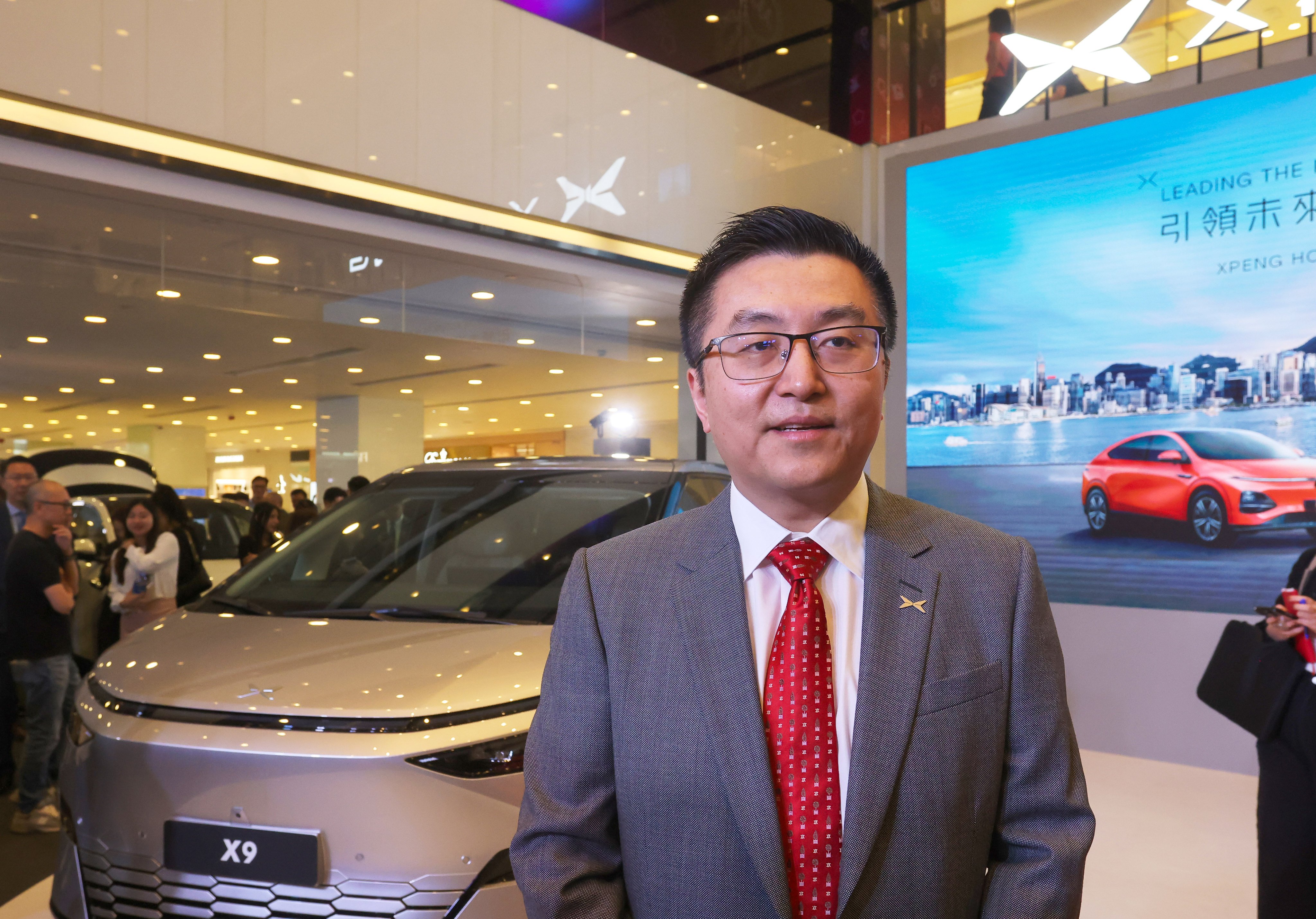 Xpeng’s vice-chairman and president Brian Gu at the official launch of the company’s cars in Hong Kong on Friday. Photo: Jonathan Wong