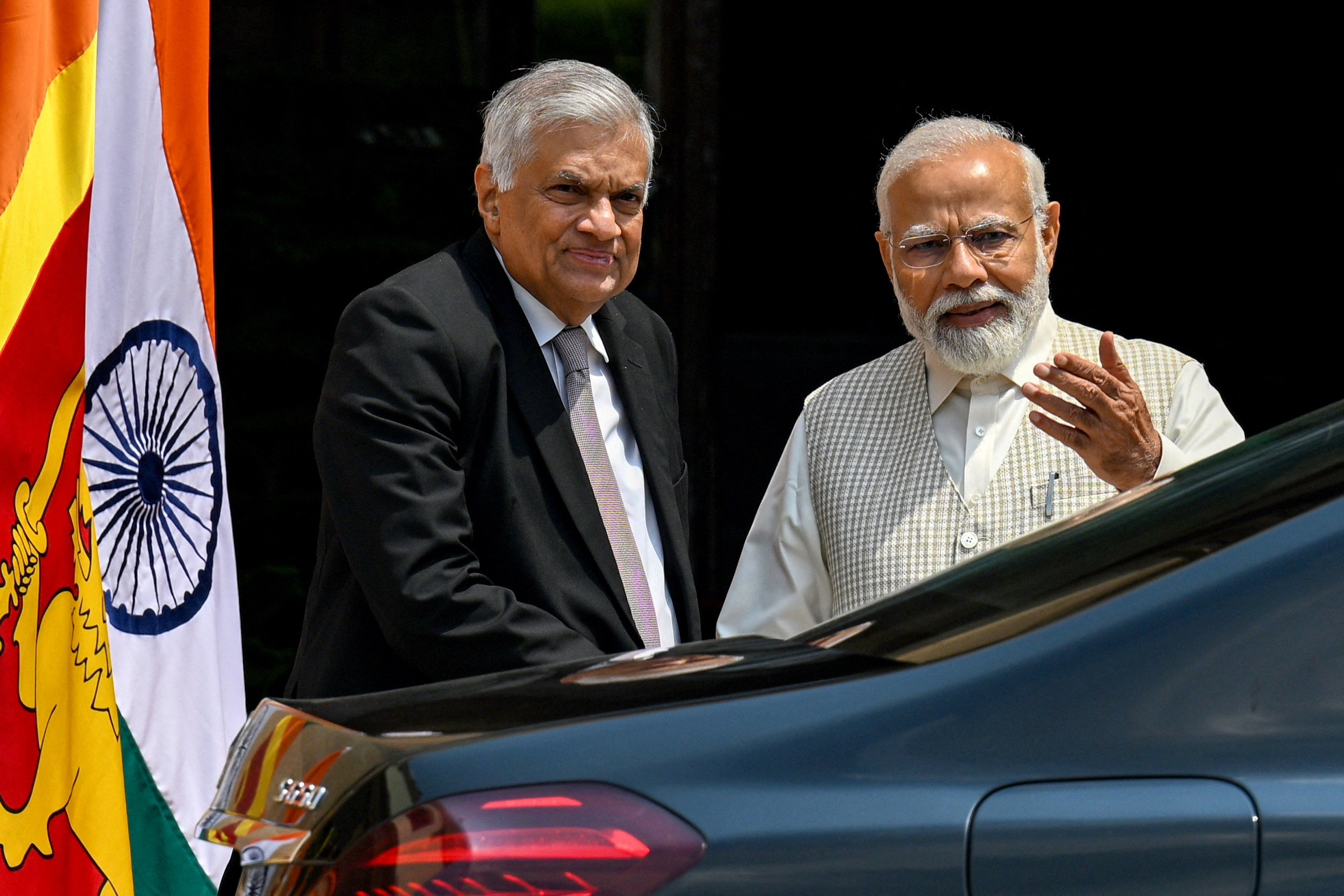 Sri Lankan President Ranil Wickremesinghe (left) with Indian Prime Minister Narendra Modi in New Delhi last year. India provided Sri Lanka with US$4 billion in emergency financing after the island nation went bankrupt. Photo: AFP
