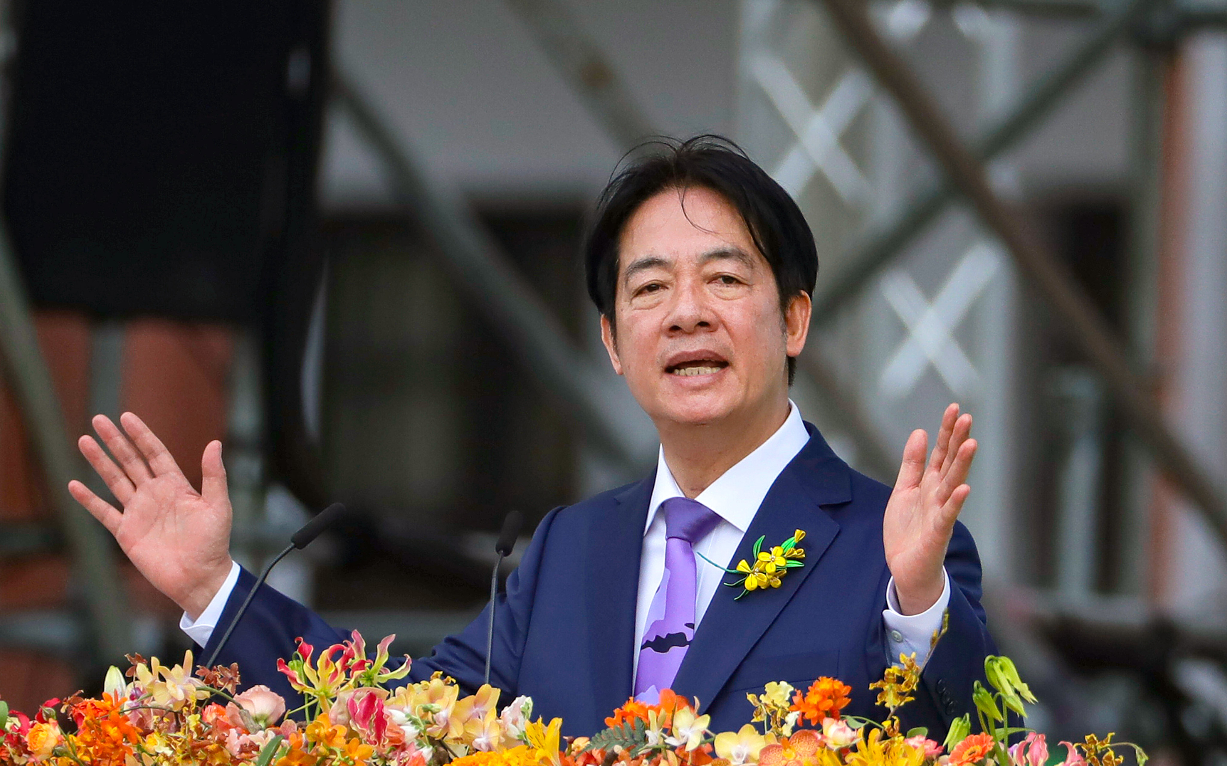 Lai Ching-te, who was sworn in as Taiwanese leader on Monday, began his term with a pledge to maintain the status quo in the Taiwan Strait. Photo: AP