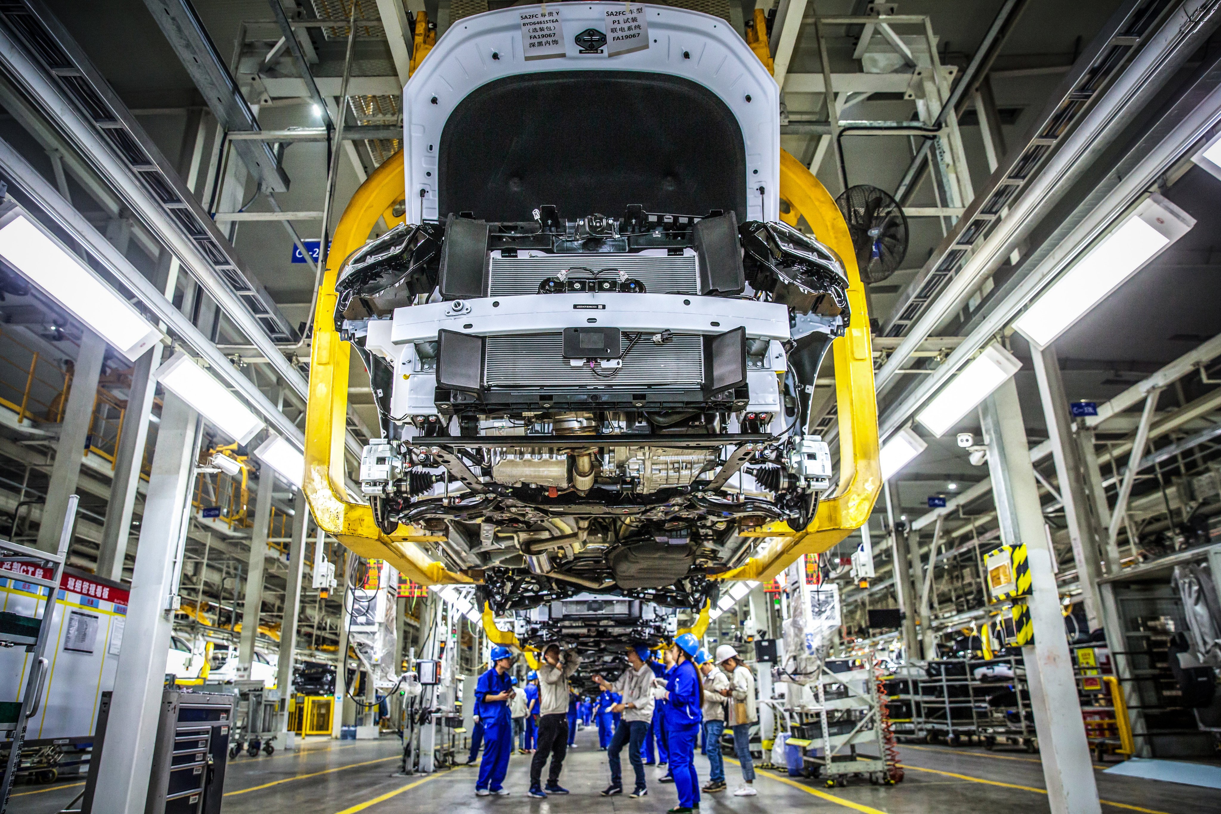 Cars are assembled at BYD’s plant in Shenzhen, south China’s Guangdong province. Photo: Xinhua