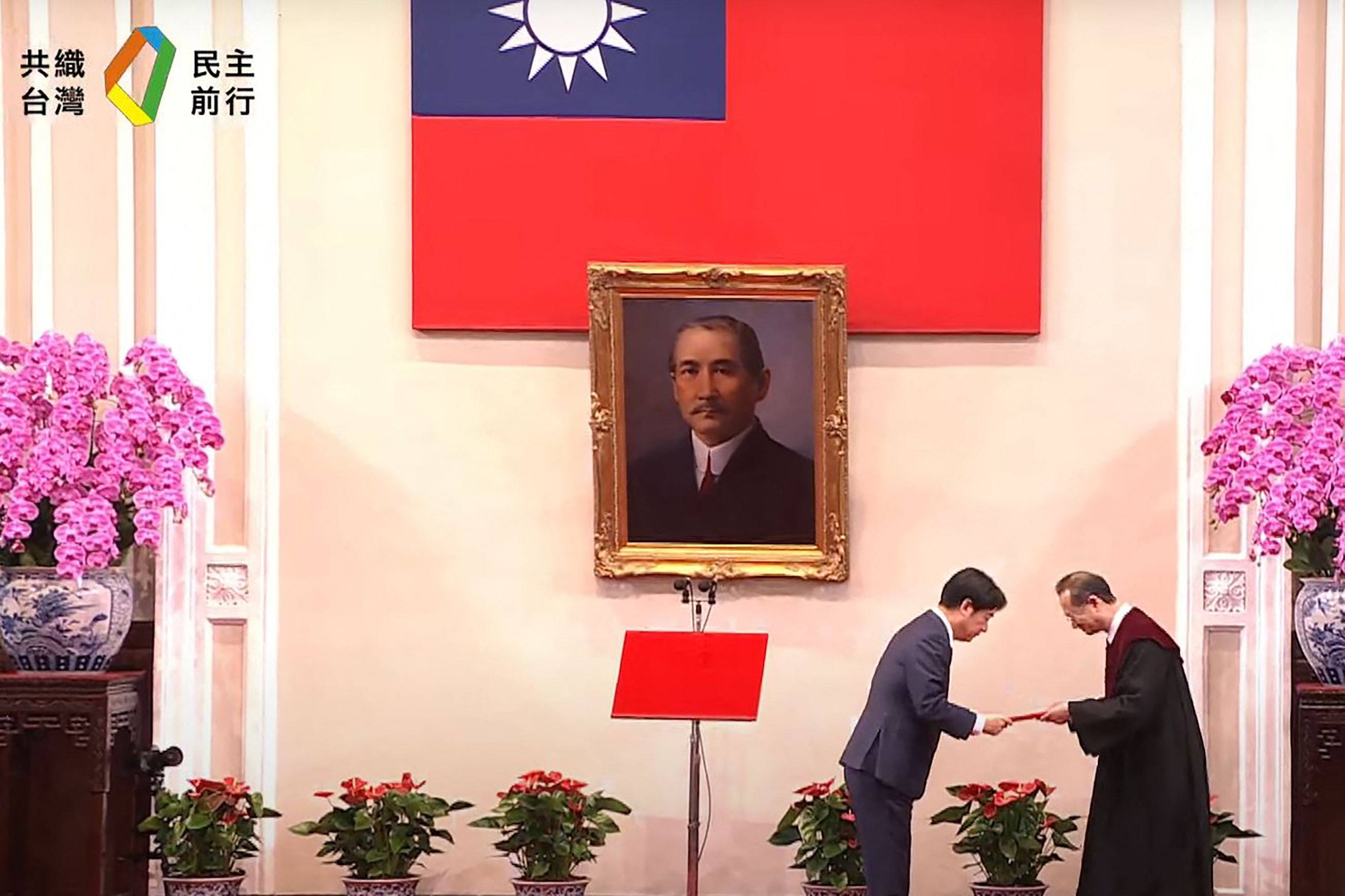 Inauguration ceremony of William Lai at the Presidential Office Building in Taipei. Photo: AFP 