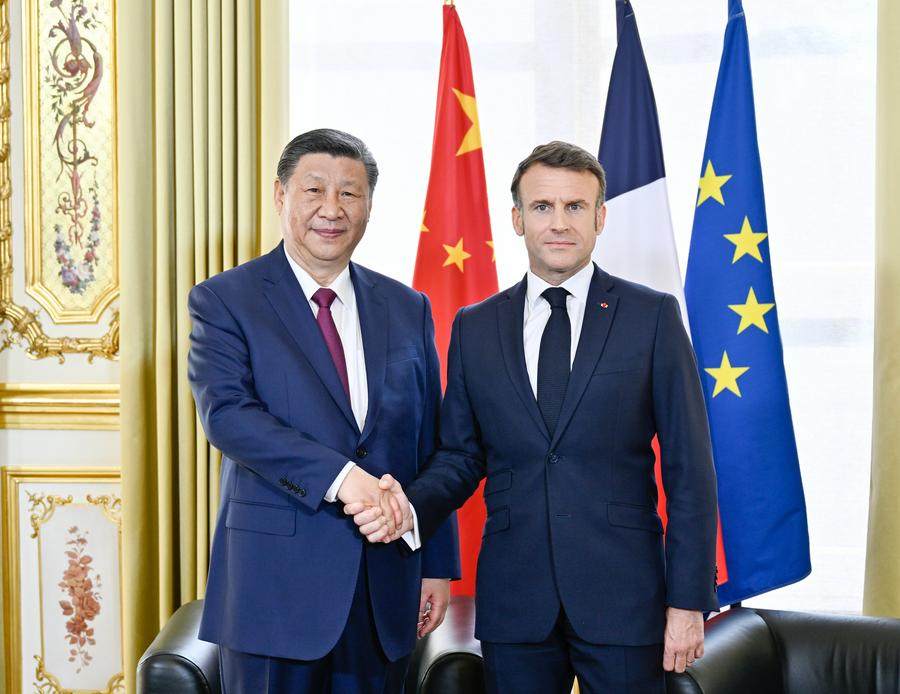 Chinese President Xi Jinping and his French counterpart, Emmanuel Macron. Photo: Xinhua