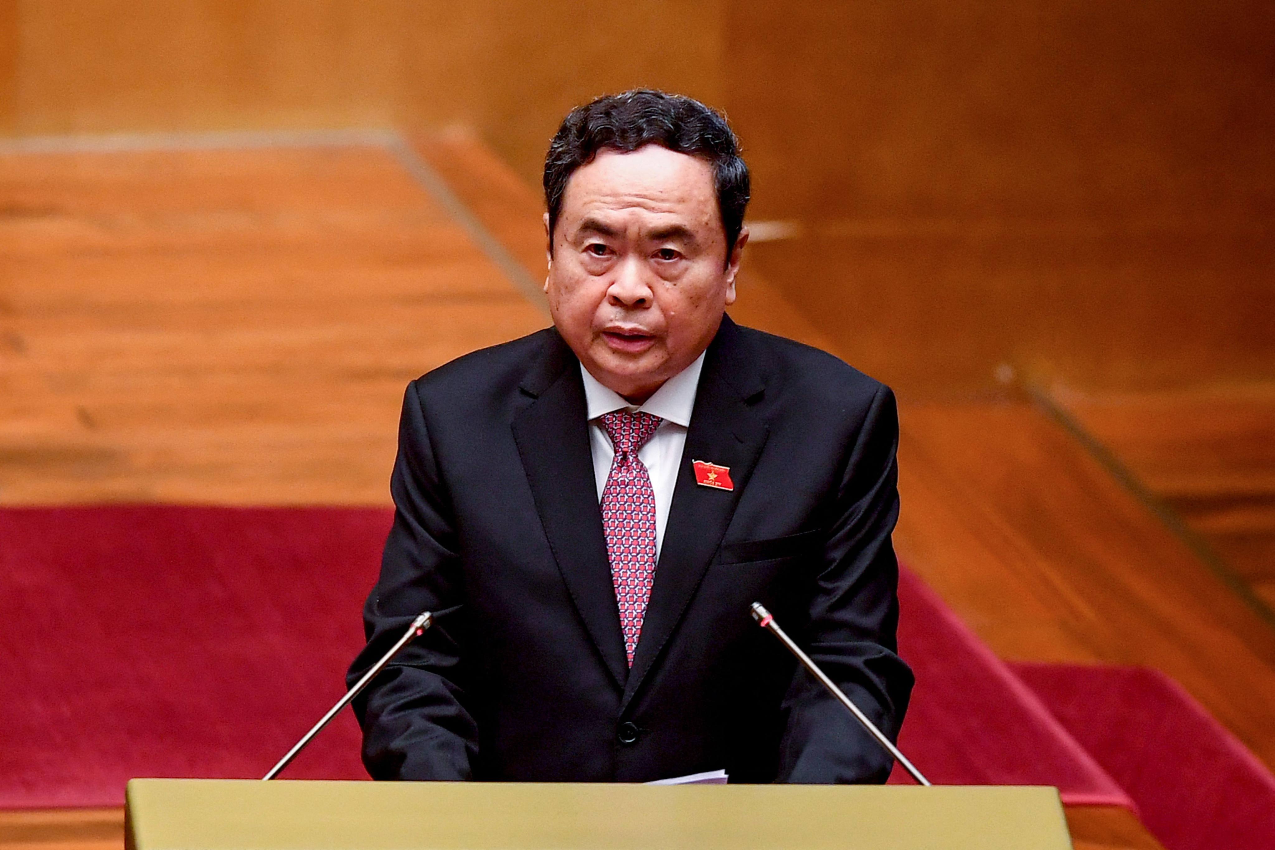 Vietnam’s National Assembly elected Tran Thanh Man to be its new chairman. Photo: AFP
