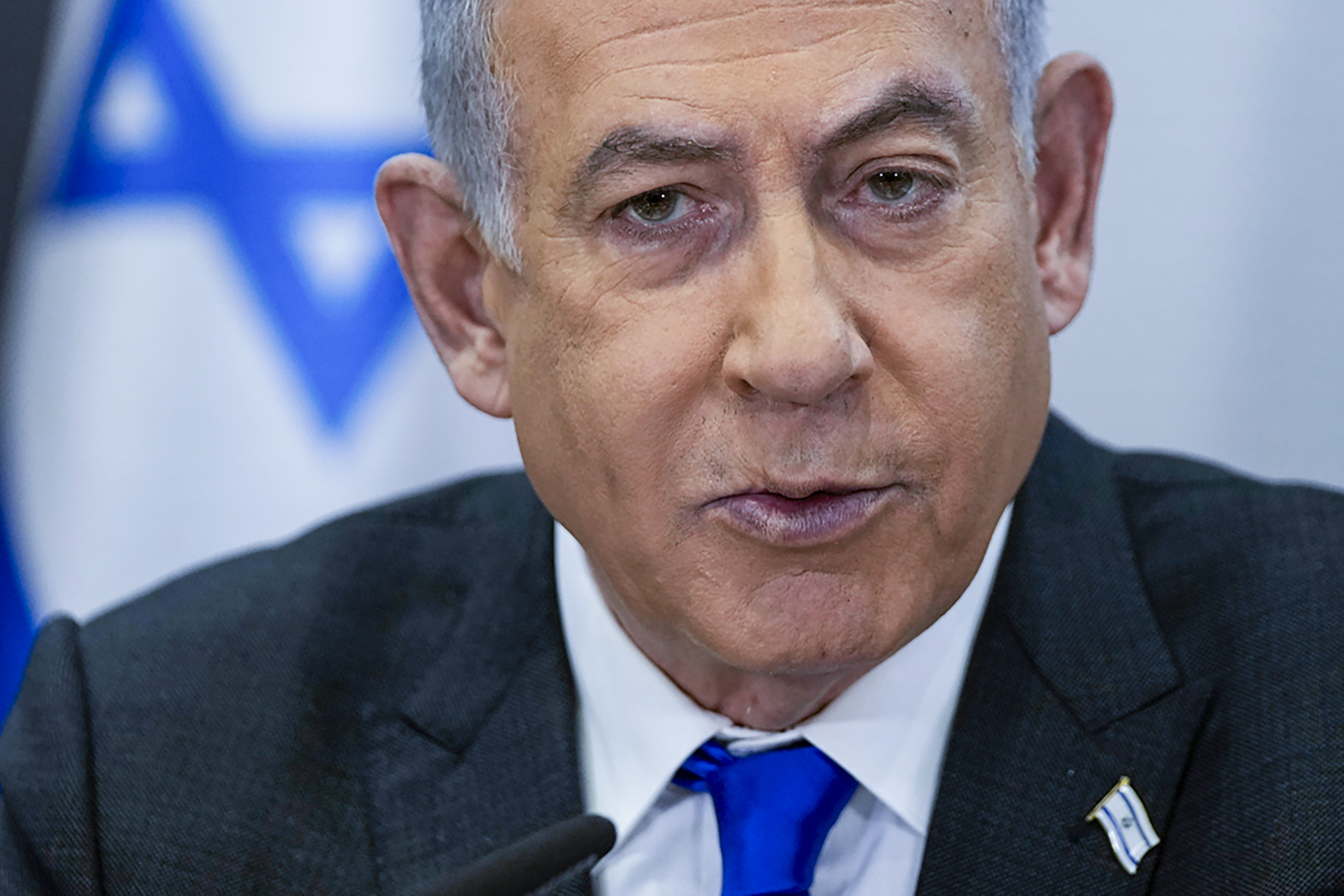 Israeli Prime Minister Benjamin Netanyahu chairs a cabinet meeting in Tel Aviv, Israel, on December 24, 2023. Photo: AP