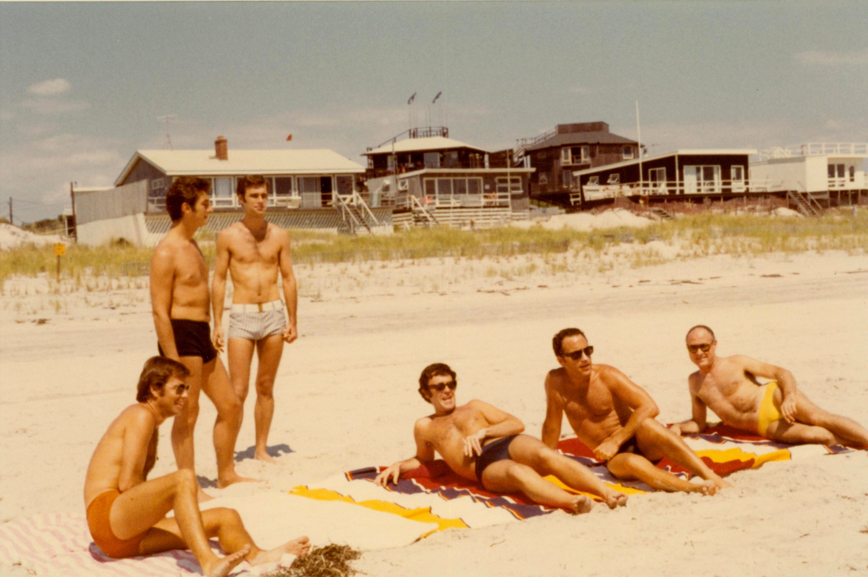 Men enjoy the beach on Fire Island, in 1970. The sandy stretch of land off New York has barely changed since it emerged as an LGBTQ refuge in the 1950s. Photo: Fire Island Pines Historical Preservation Society