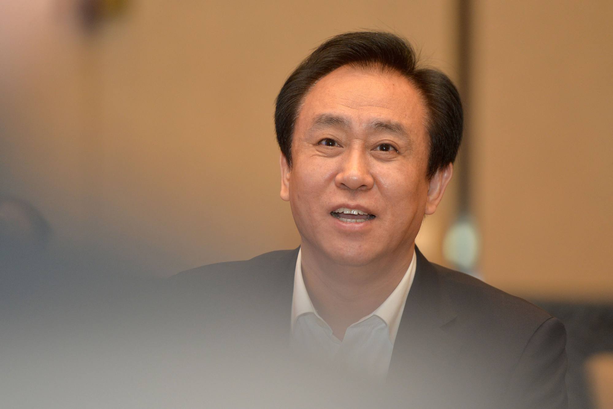 A photo taken on June 5, 2017 shows China Evergrande founder and former chairman Hui Ka-yan, known as Xu Jiayin in mainland China, attending a meeting in Wuhan, in China’s central Hubei province. Photo: AFP