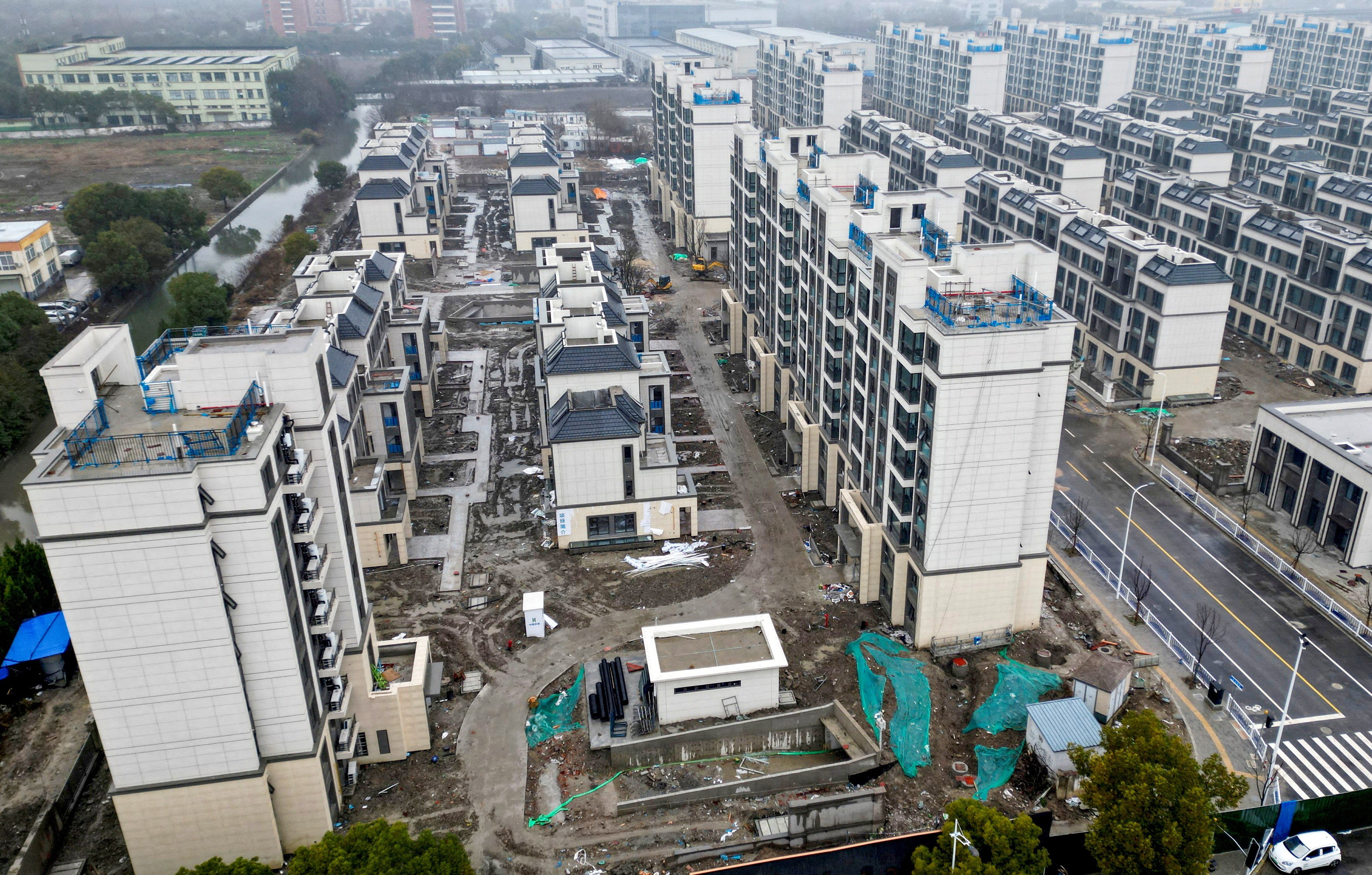 A drone view of an under-construction residential development in Shanghai in February 2024. Photo: Reuters