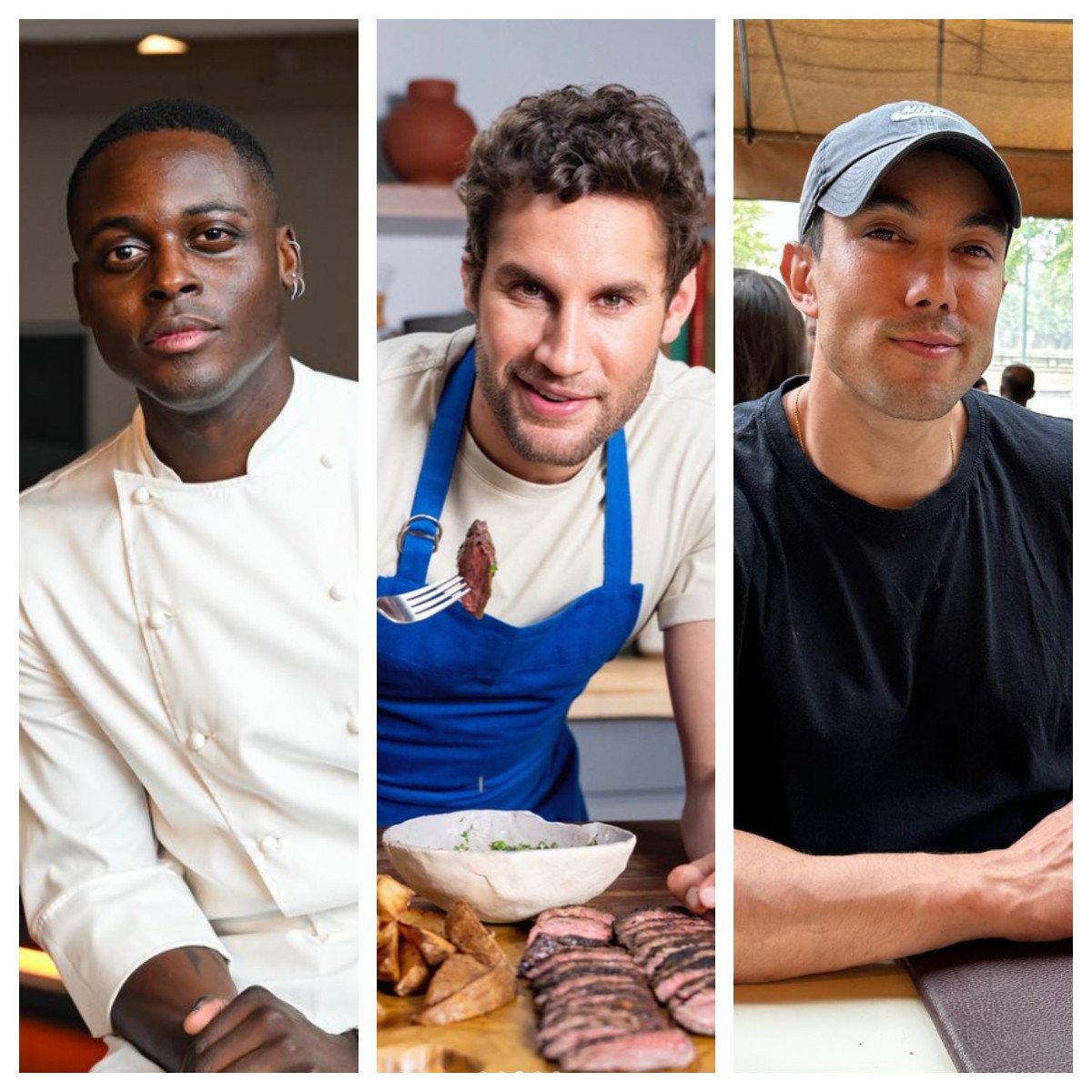 Chefs Roze Traore, Franco Noriega and Cedric Lorenzen offer culinary excellence – and then some. Photos: @rozetreore, @franconorhal, @cedrilorenzen/Instagram
