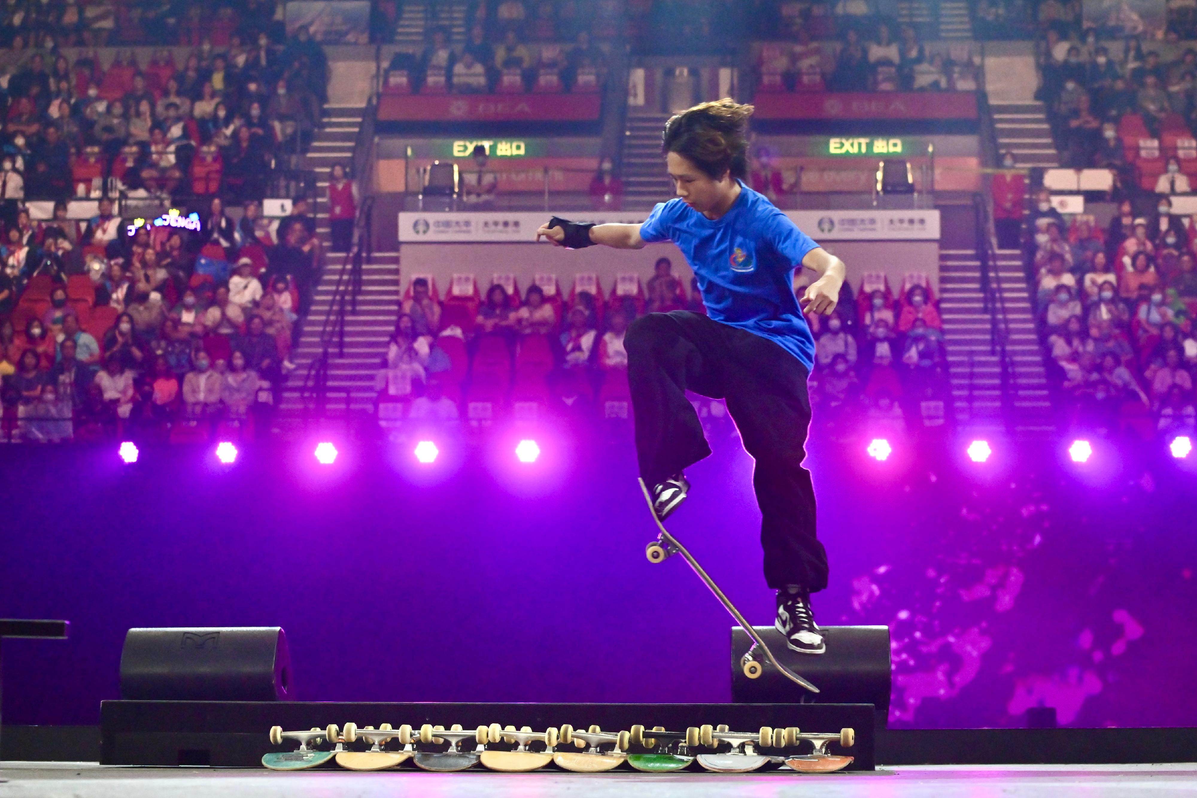 A local skater performs a trick at the Hong Kong Games’ opening ceremony last month. Photo: Handout