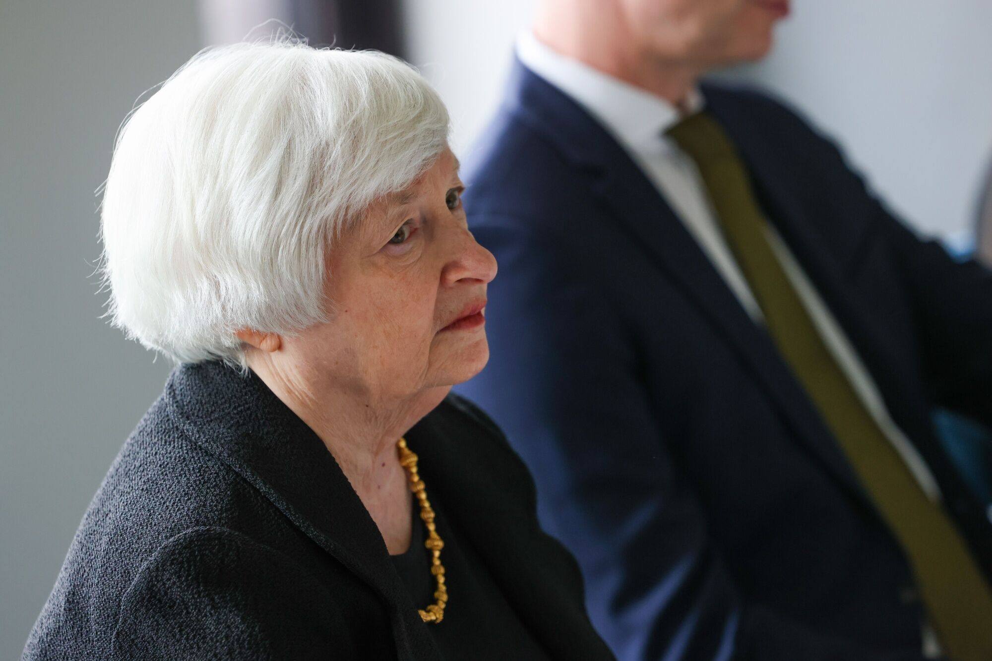US Treasury Secretary Janet Yellen attends a meeting of European bank leaders in Frankfurt, Germany, on Tuesday. Photo: Bloomberg