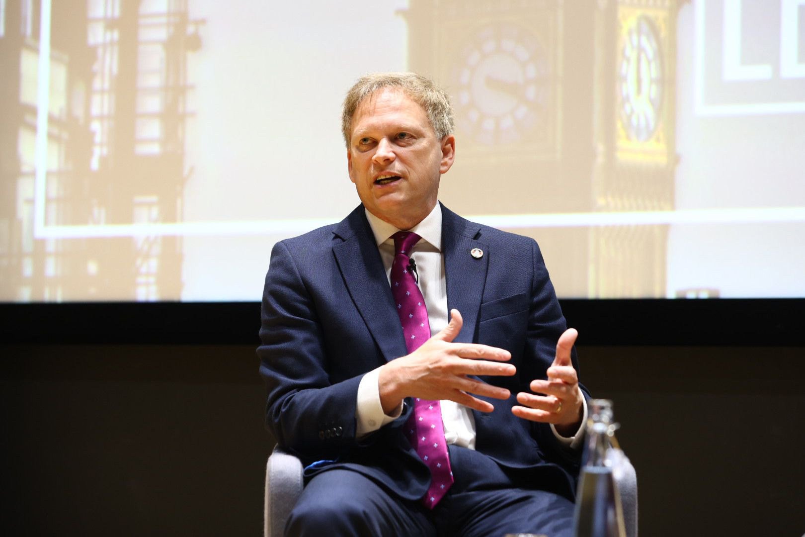 British defence secretary Grant Shapps speaking Wednesday at the London Defence Conference at King’s College London. Photo: King’s College/dpa