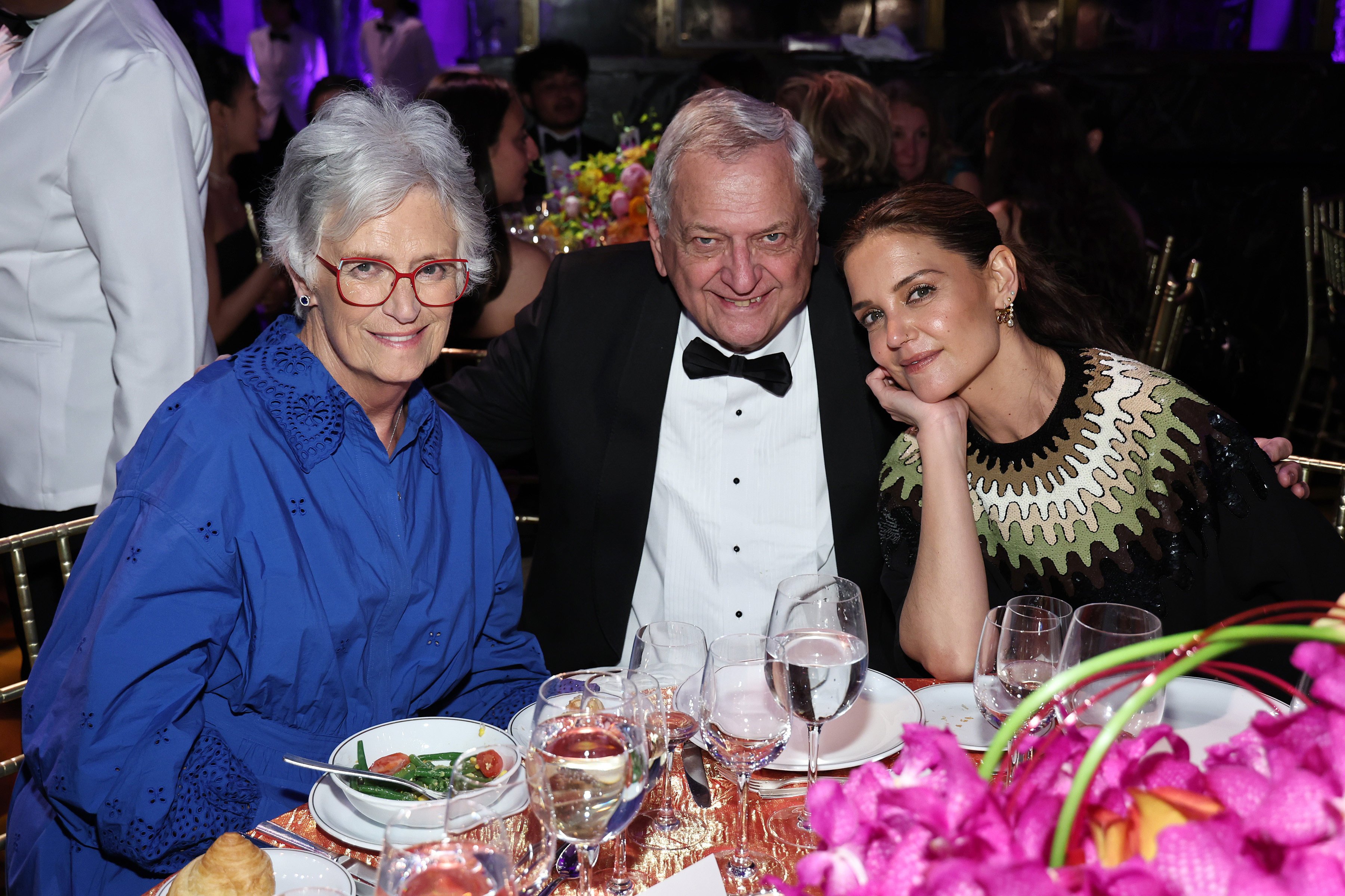 Katie Holmes (right) with her supportive parents Kathleen and Martin Holmes on May 14 in New York City. Photo: Getty Images for American Ballet Theatre