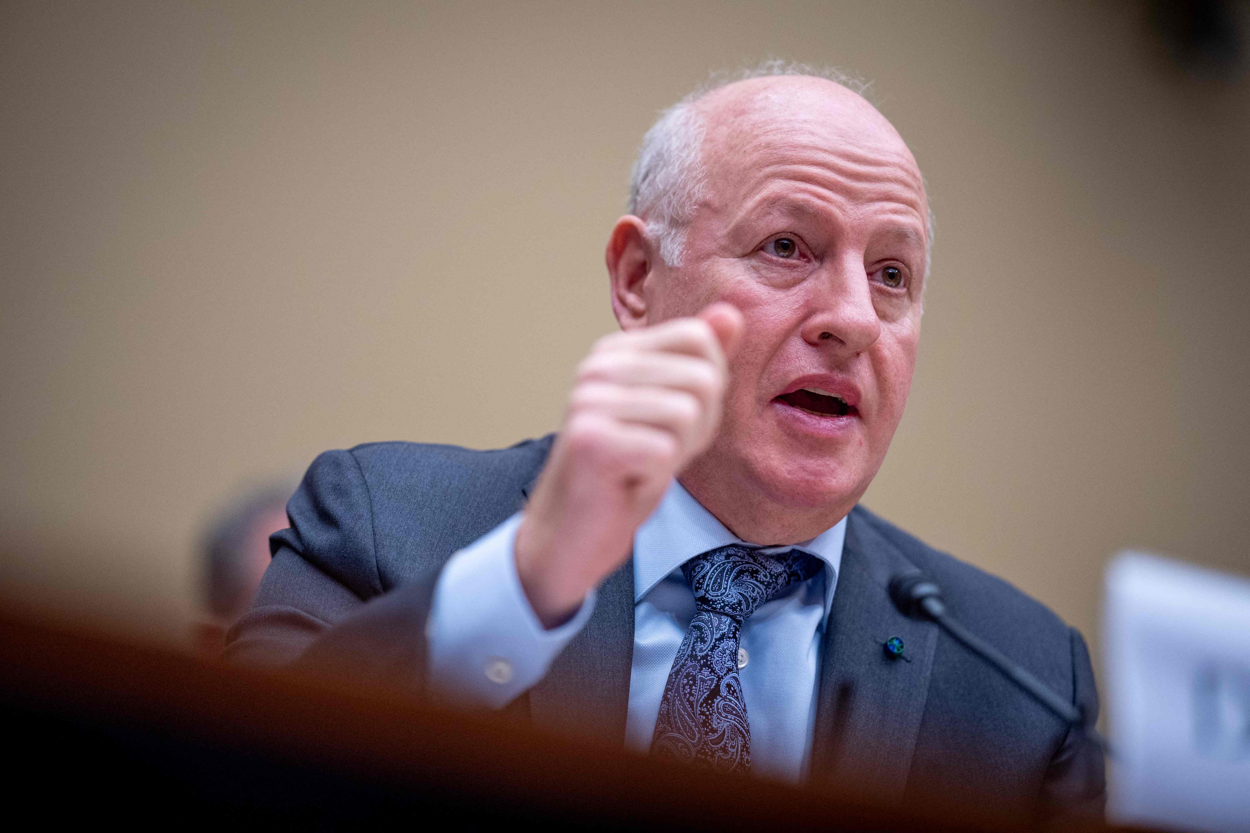 Peter Daszak, president of New York-based EcoHealth Alliance, speaks during a US House select subcommittee hearing on the coronavirus pandemic on Capitol Hill in Washington on May 1. Photo: Getty Images via AFP