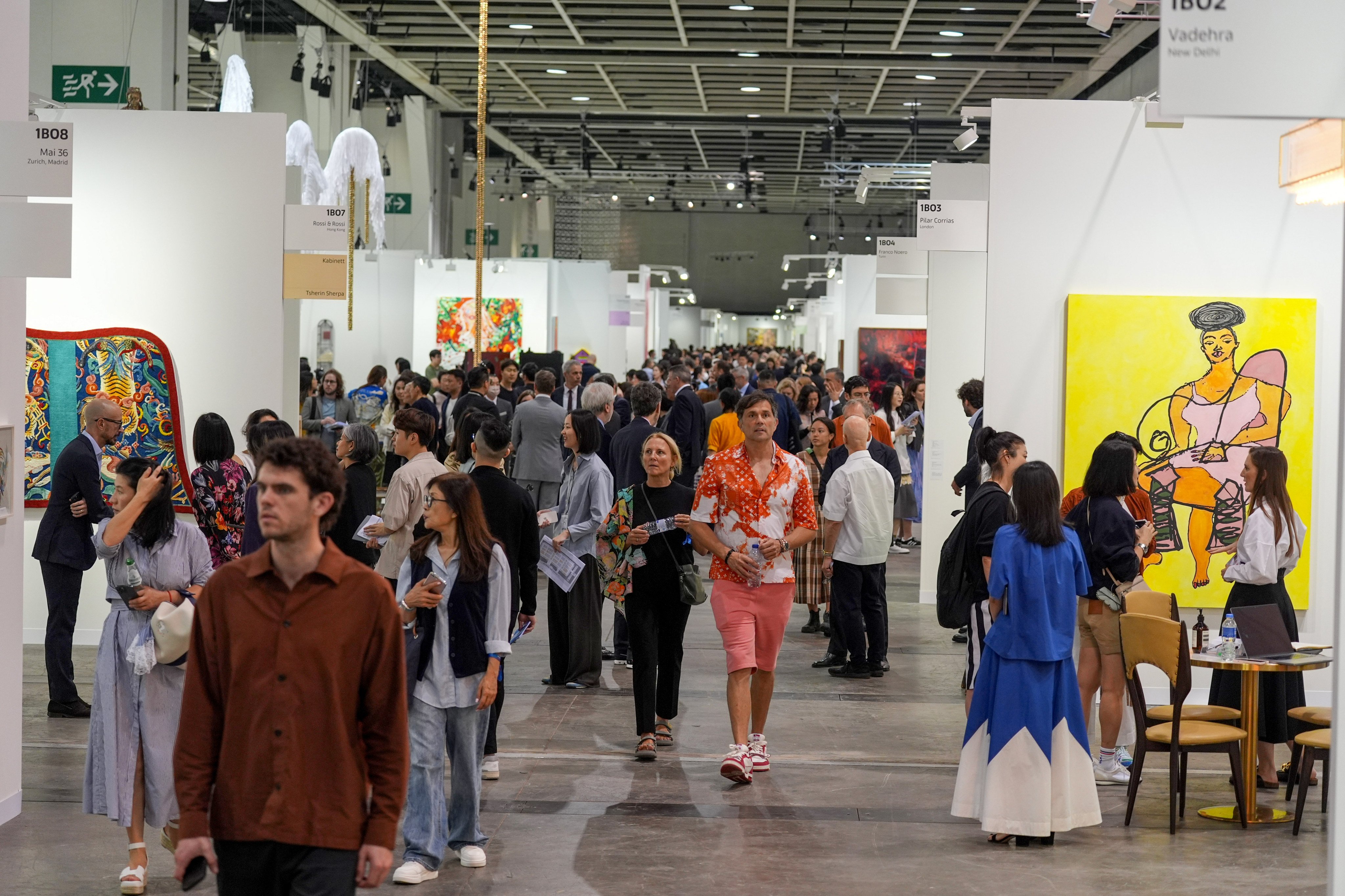 Visitors admire artworks at Art Basel, Asia’s biggest art fair, at the Hong Kong Convention and Exhibition Centre in Wan Chai in March 2024, an example of a successful major event already being staged. Photo: Eugene Lee