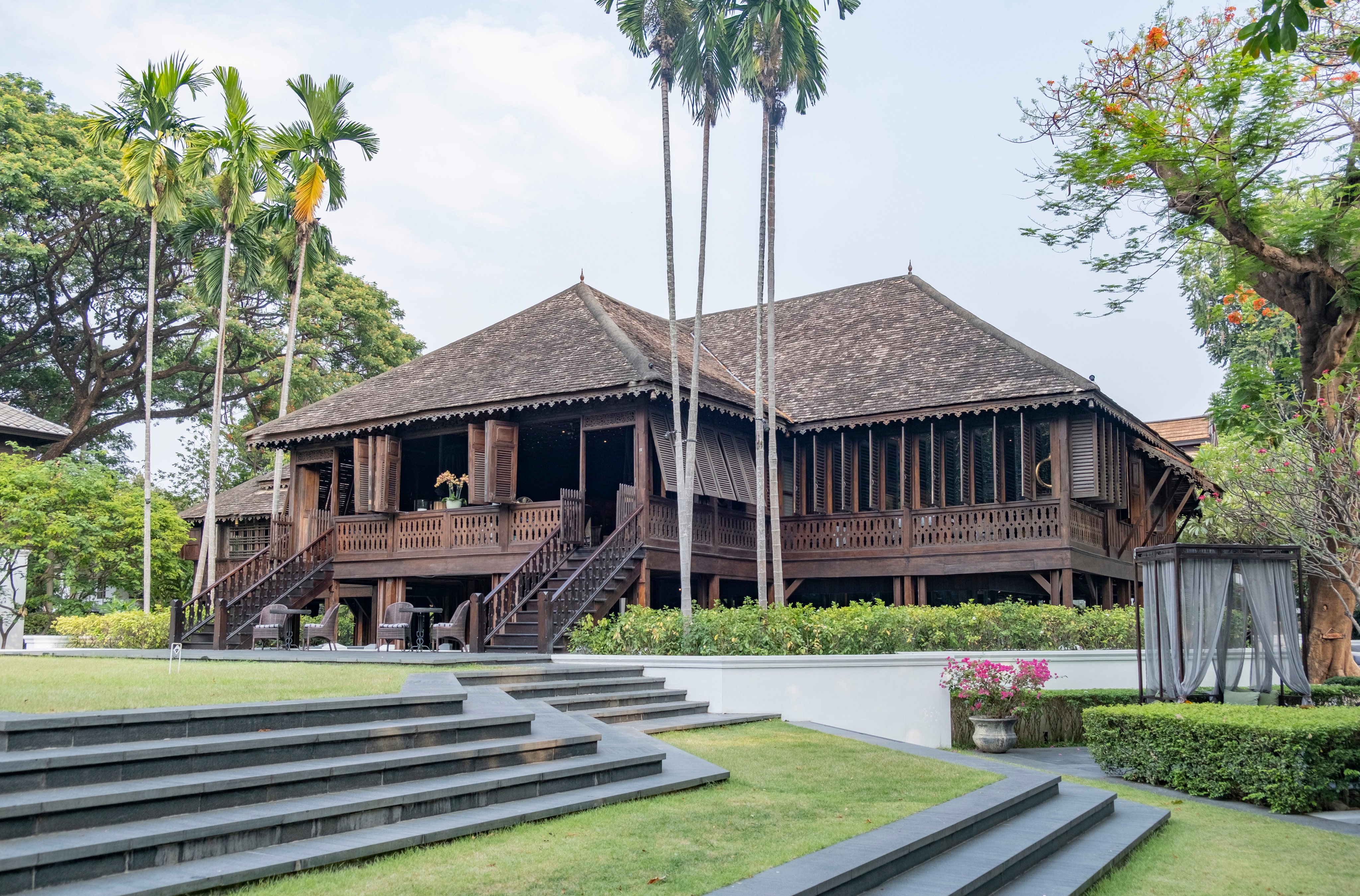 A restored teak wood building that is the centrepiece of the 137 Pillars Hotel. Photo: Oliver Raw