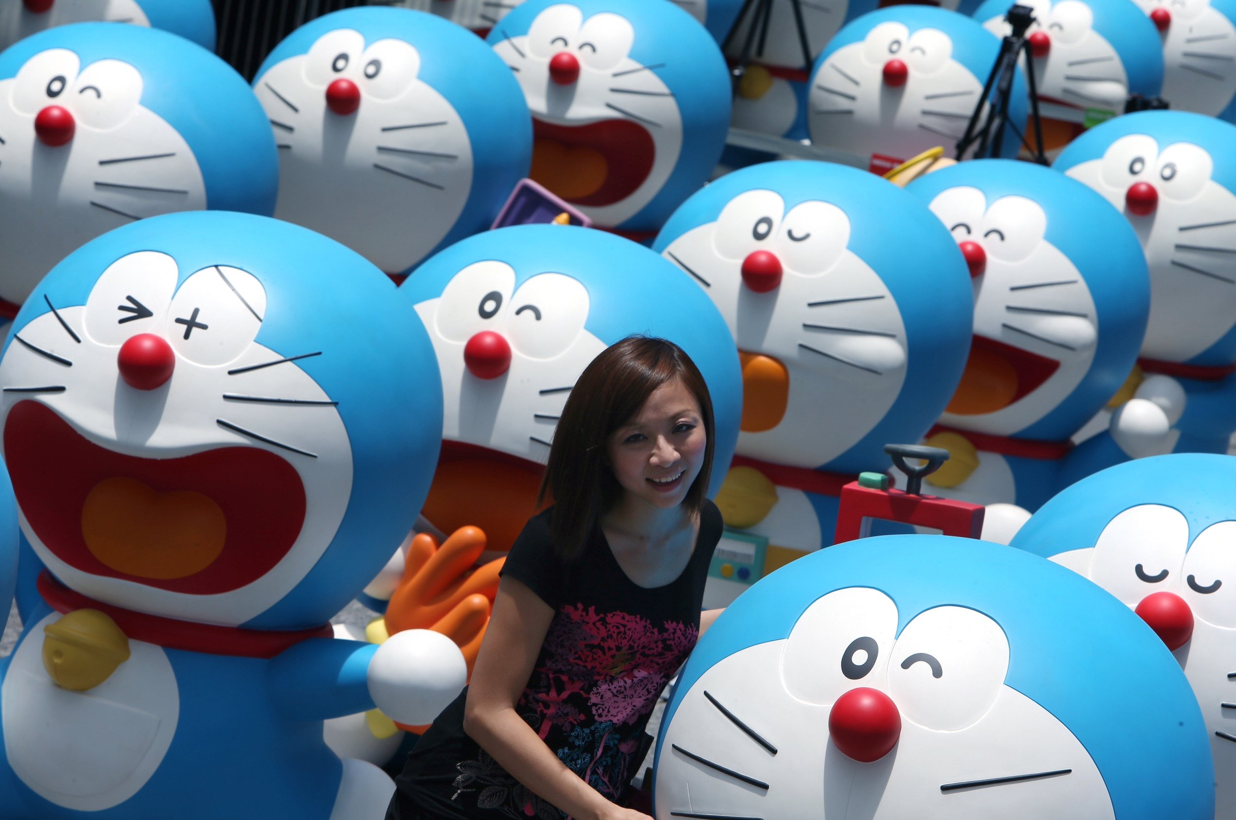 Doraemon figures displayed in 2012 as part of the “100 Years Before the Birth of Doraemon” exhibition. Photo: SCMP