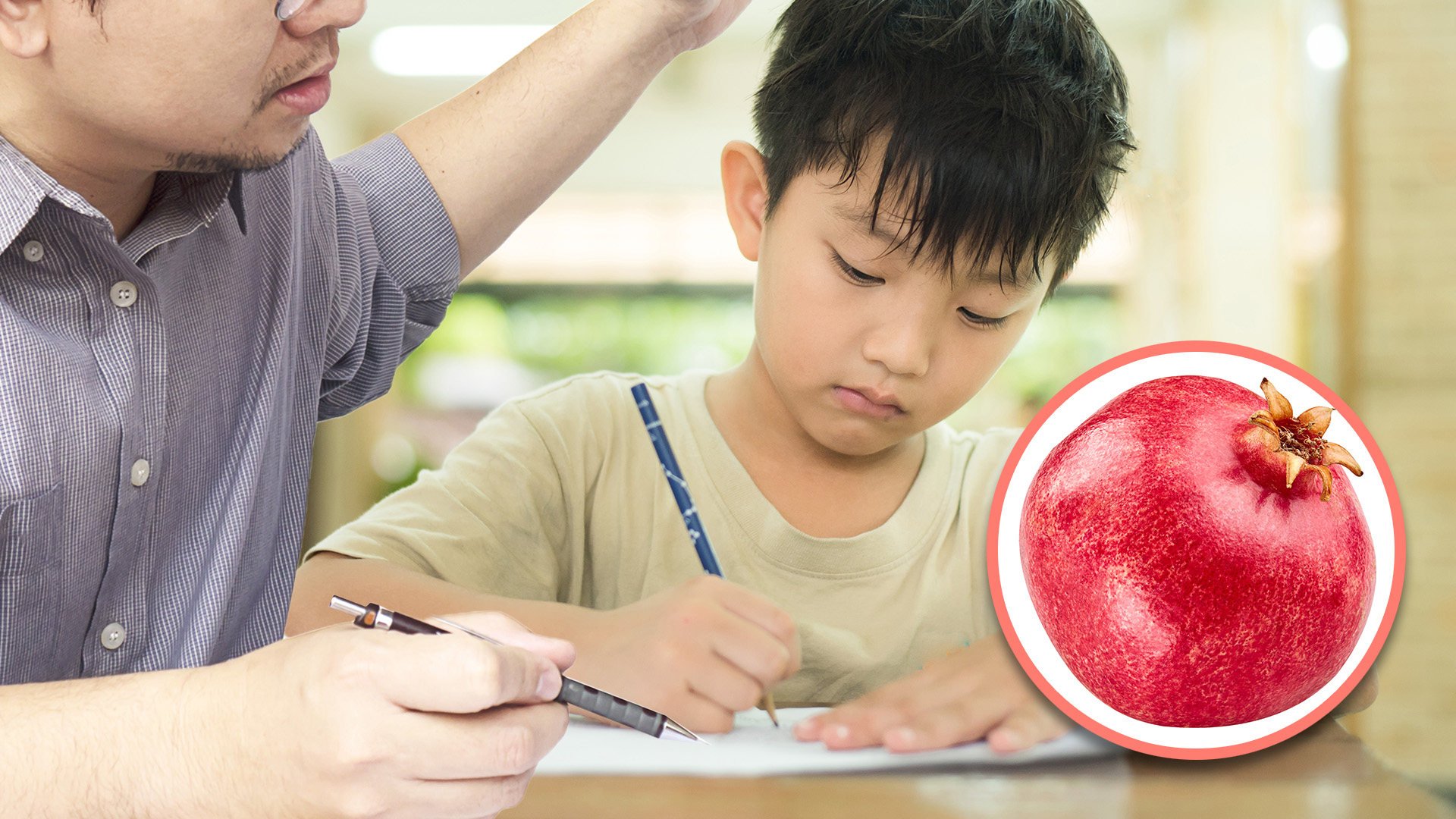 A father in China lost his cool during a home tutoring session with his son and hit the boy with a pomegranate, rupturing the child’s spleen. Photo: SCMP composite/Shutterstock