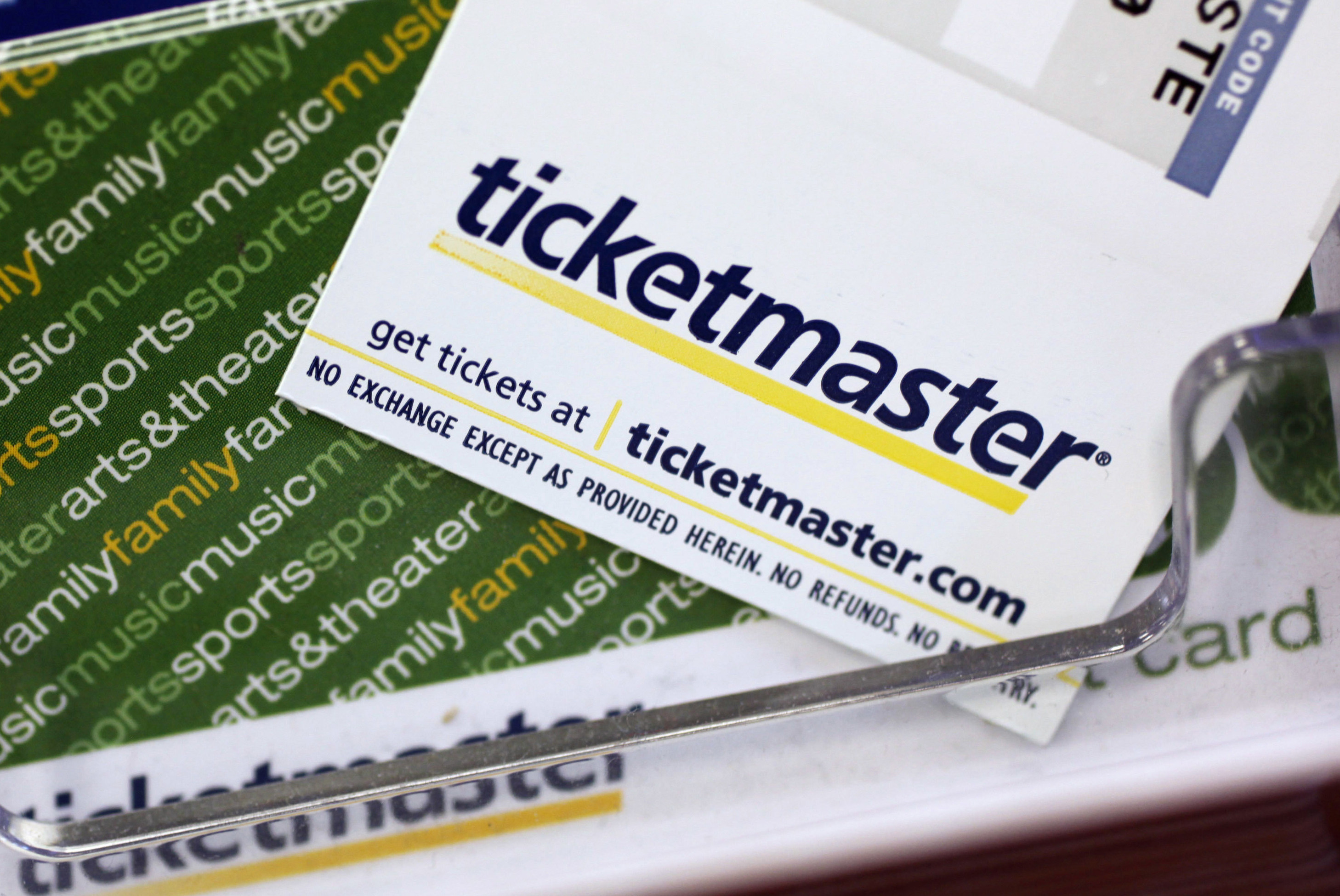 TicketMaster tickets and gift cards are shown at a box office in San Jose, California, in May 2009. Photo: AP