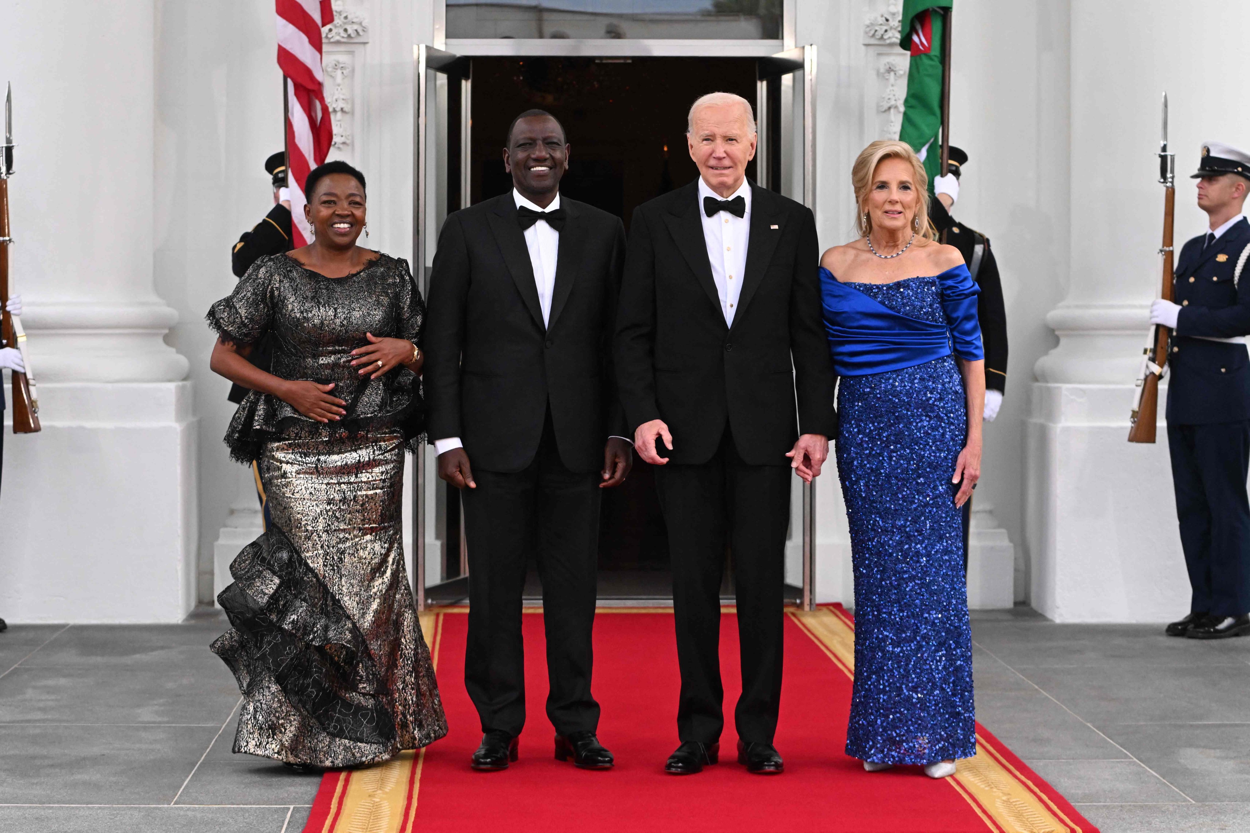 Kenya’s President William Ruto and US President Joe Biden were accompanied by first ladies Jill Biden and Rachel Ruto. Photo: AFP