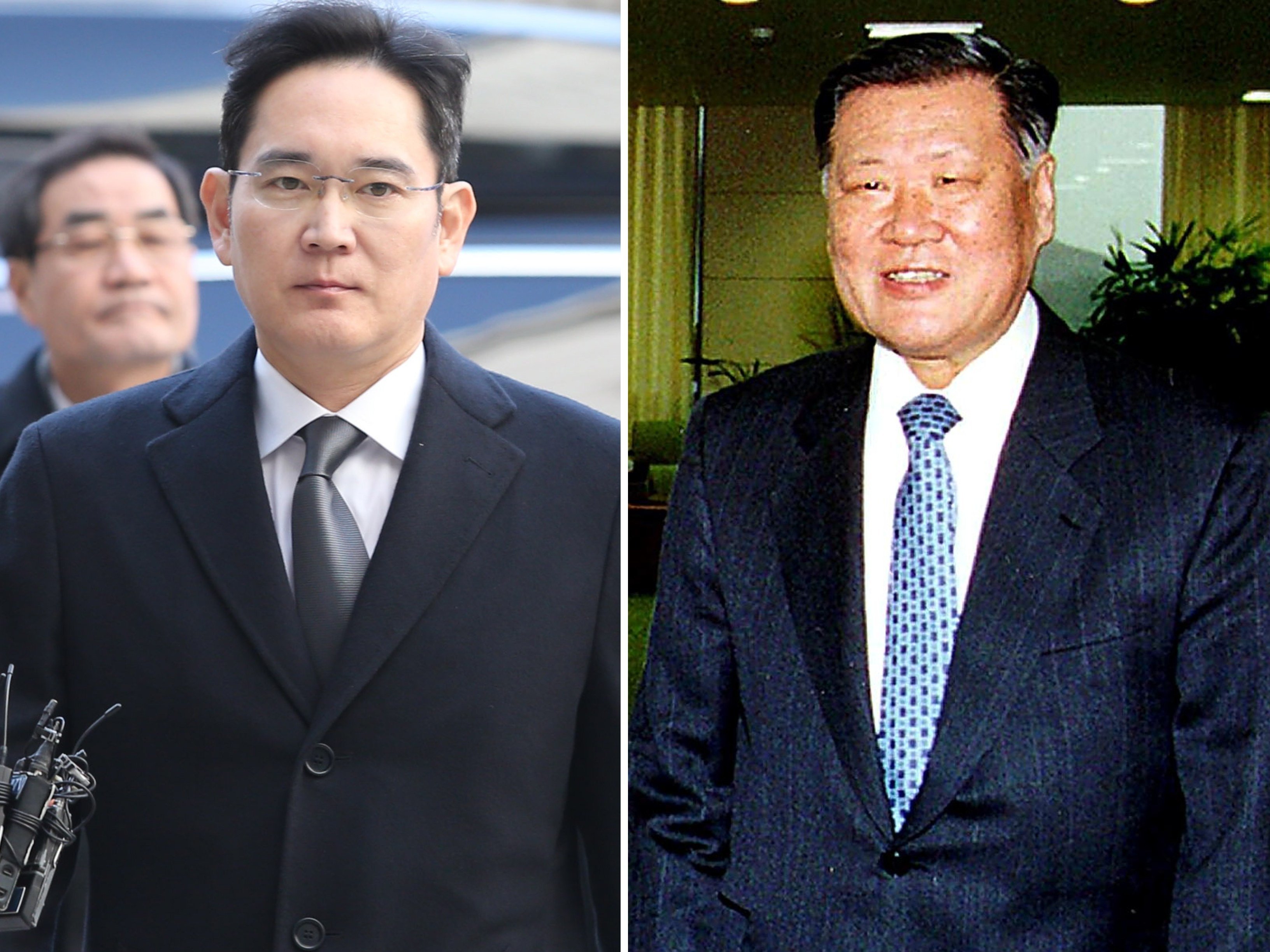 Samsung’s Lee Jae-yong and Hyundai’s Chung Mong-koo are two of the richest men in South Korea. Photos: AFP, EPA