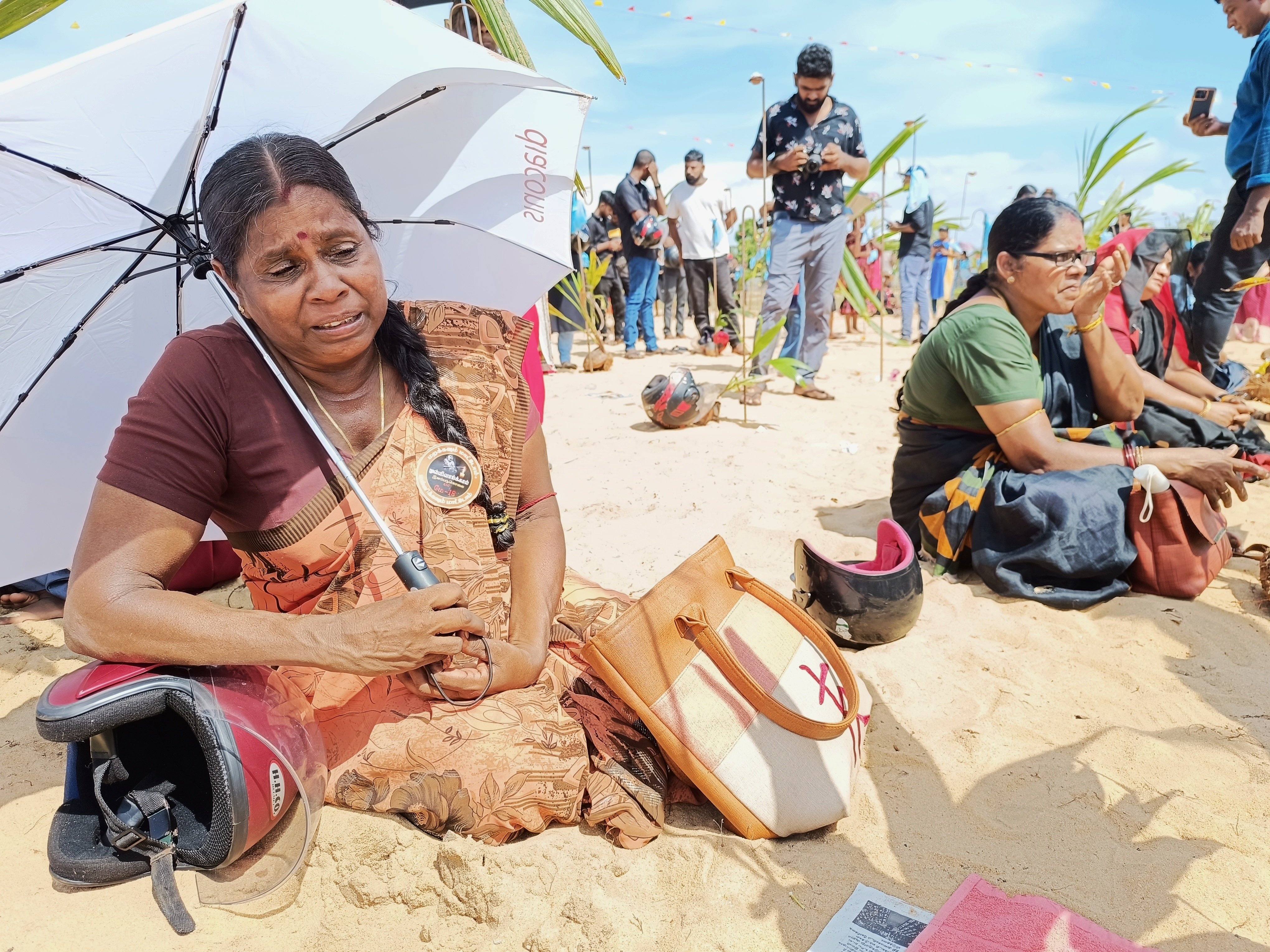  A Tamil mother mourning at the commemoration held to remember the fallen Tamils at the Northern village of Mullivaikkal, on May 18, where, 15 years ago, the last battle of Sri Lanka’s civil war was fought. Photo: Dimuthu Attanayake