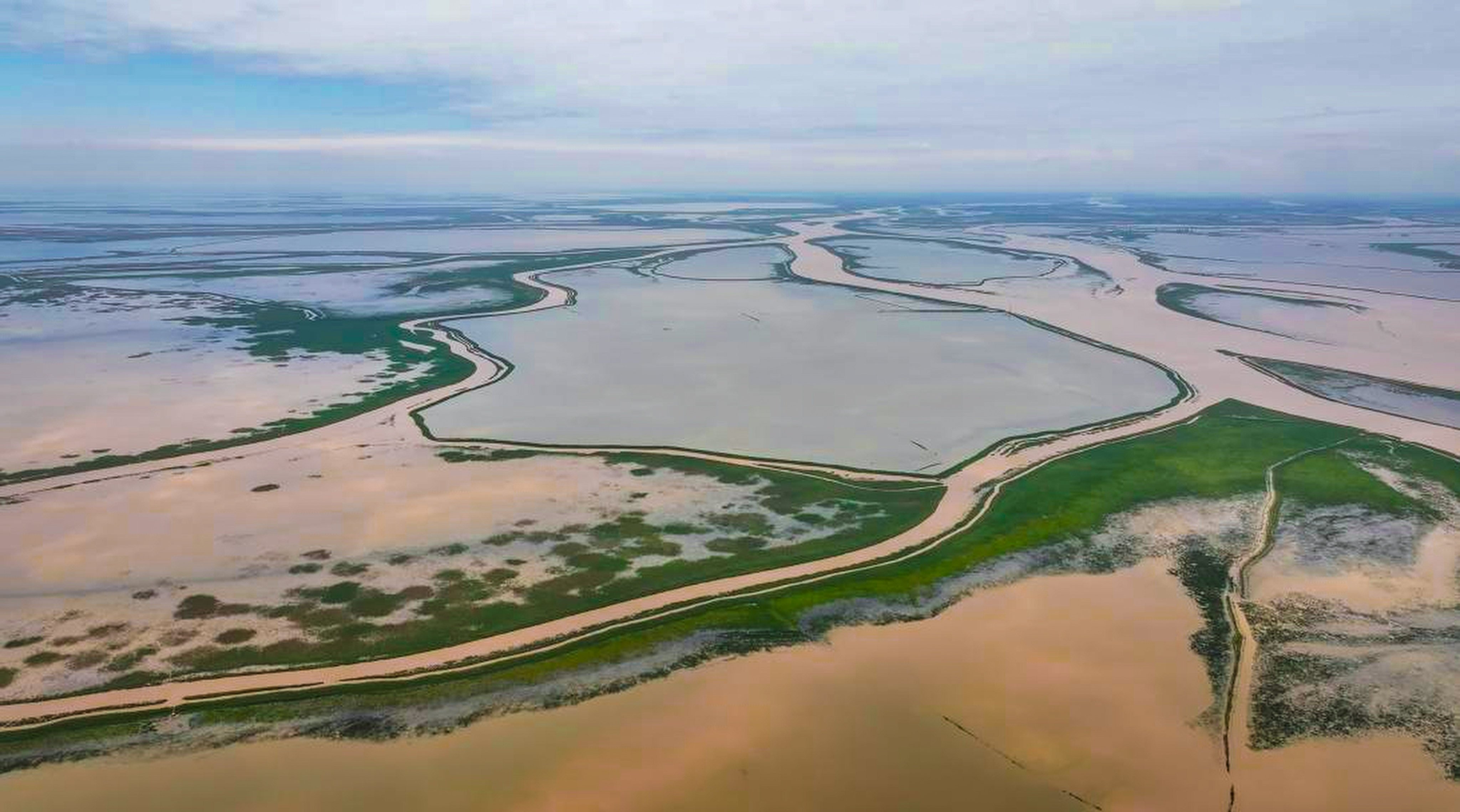 Issues flagged in a central ecological and environmental inspection report include wide swathes of illegal lowland enclosures in the Poyang Lake area. Photo: Handout 