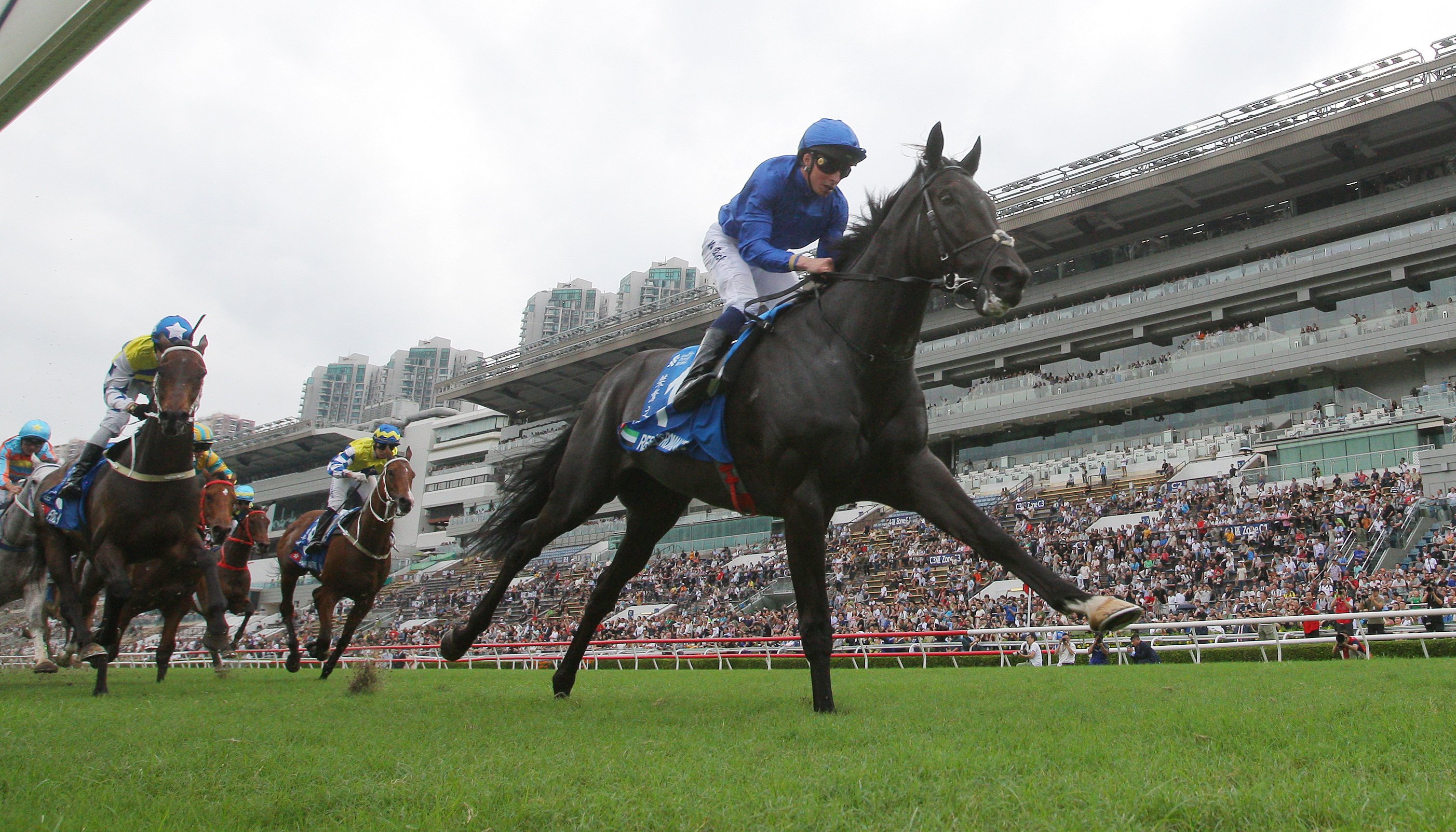 Rebel’s Romance shoots clear to win the Champions & Chater Cup for William Buick. Photos: Kenneth Chan