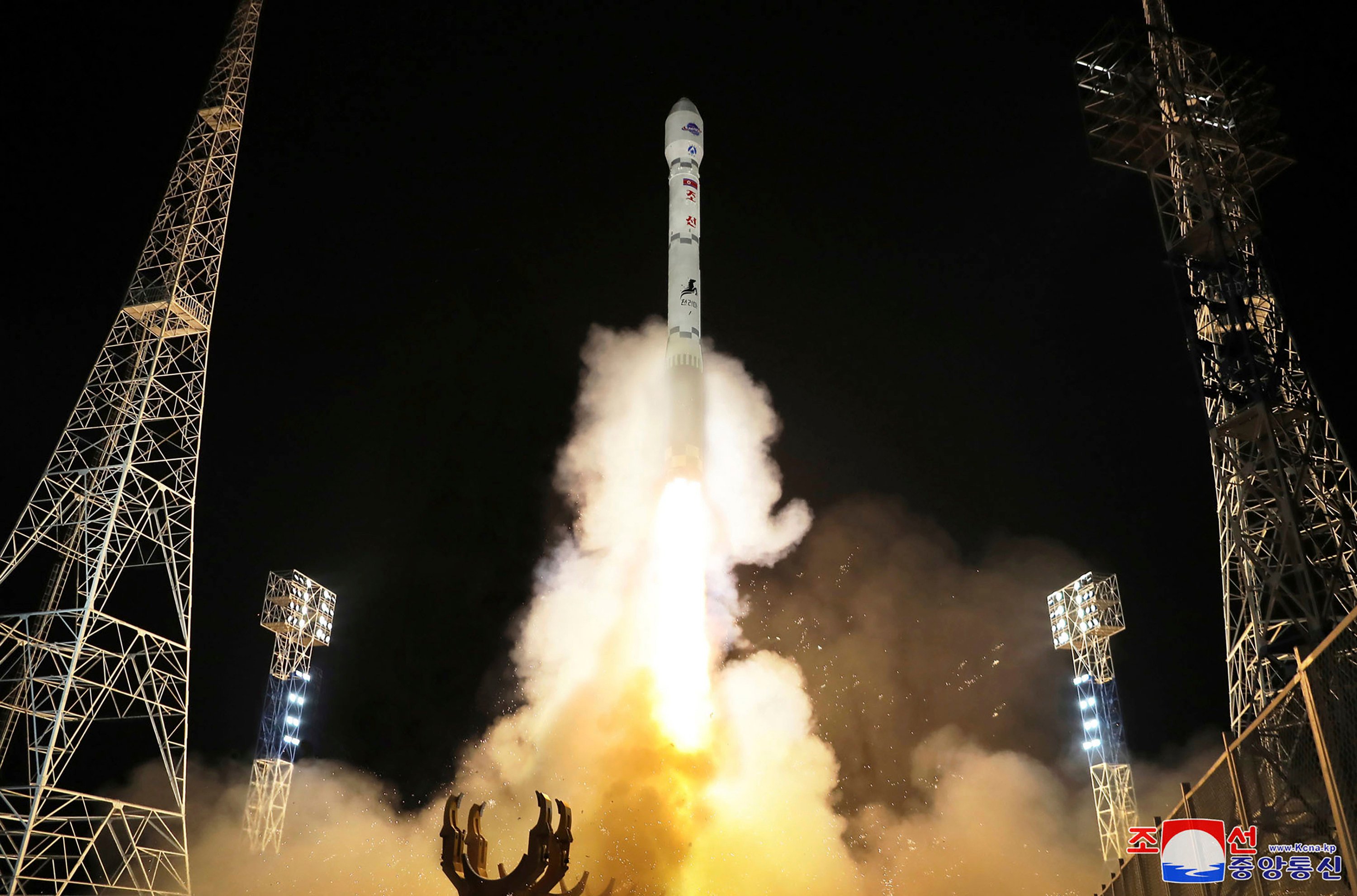 A photo released by North Korean state media in November shows the launch of Malligyong-1, the country’s first military spy satellite. Photo: Korean Central News Agency/Korea News Service via AP